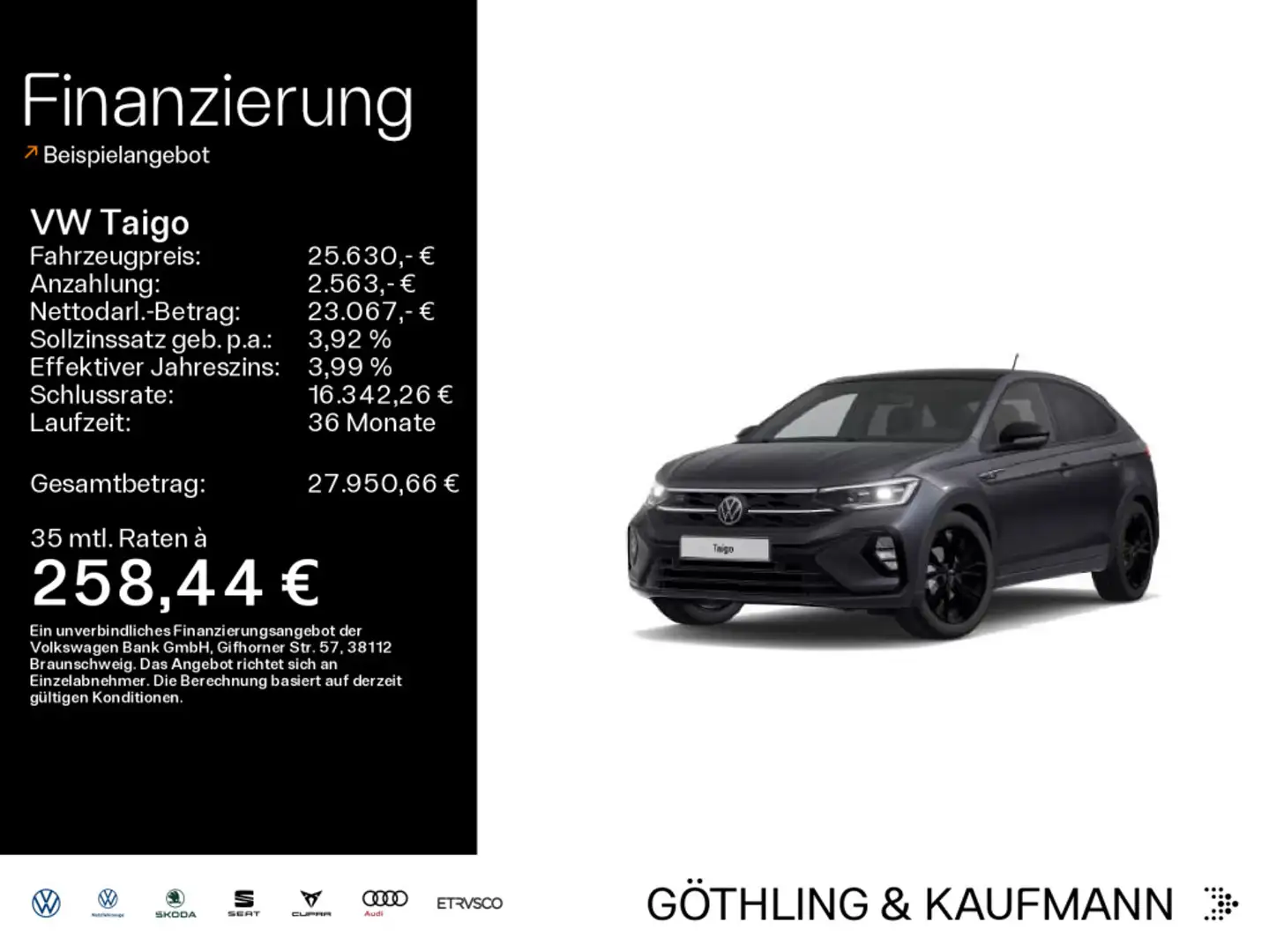 Volkswagen Taigo R-Line 1.5 TSI DSG*NAVI*PANO*KAM*AHK*Black Gris - 1