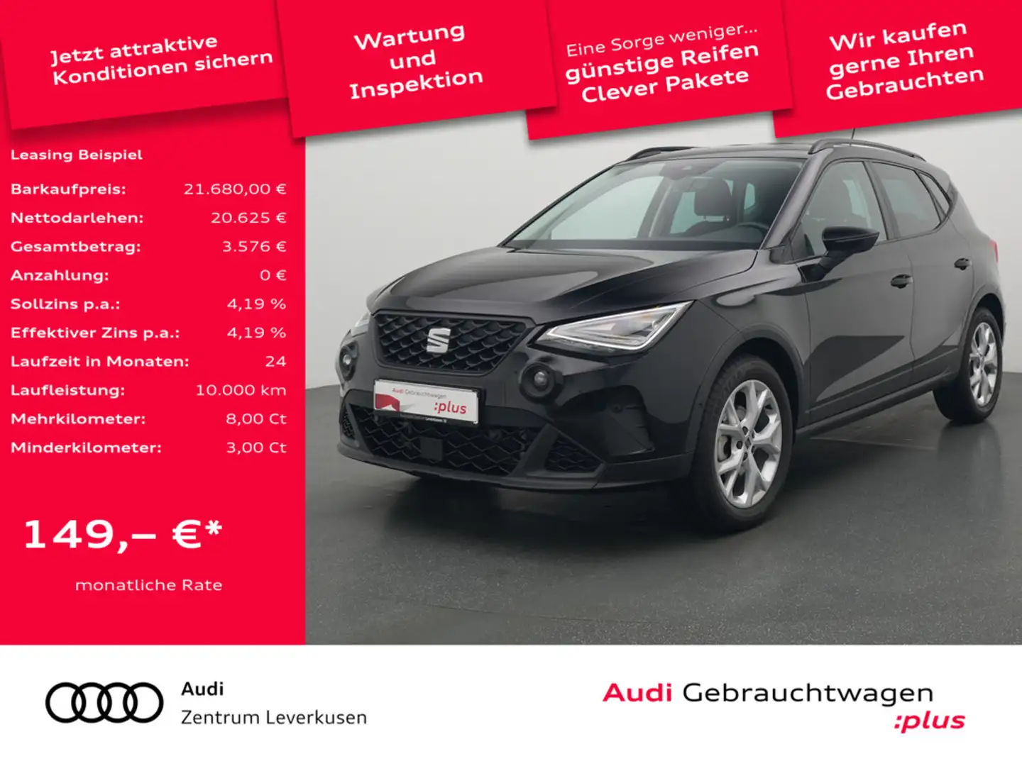 SEAT Arona KEYLESS NAVI VIRT ACC KAM SHZ LED Schwarz - 1