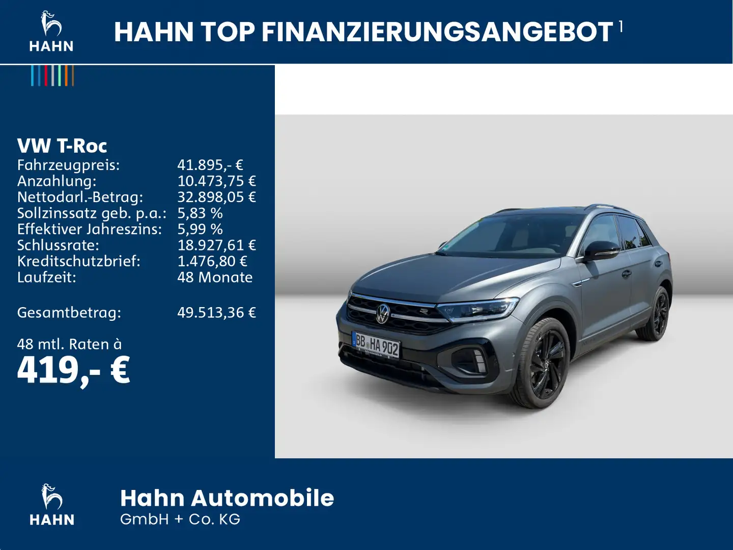 Volkswagen T-Roc R-Line 2.0 TSI 190PS 4MO DSG *MATT*NAPPA* Grau - 2
