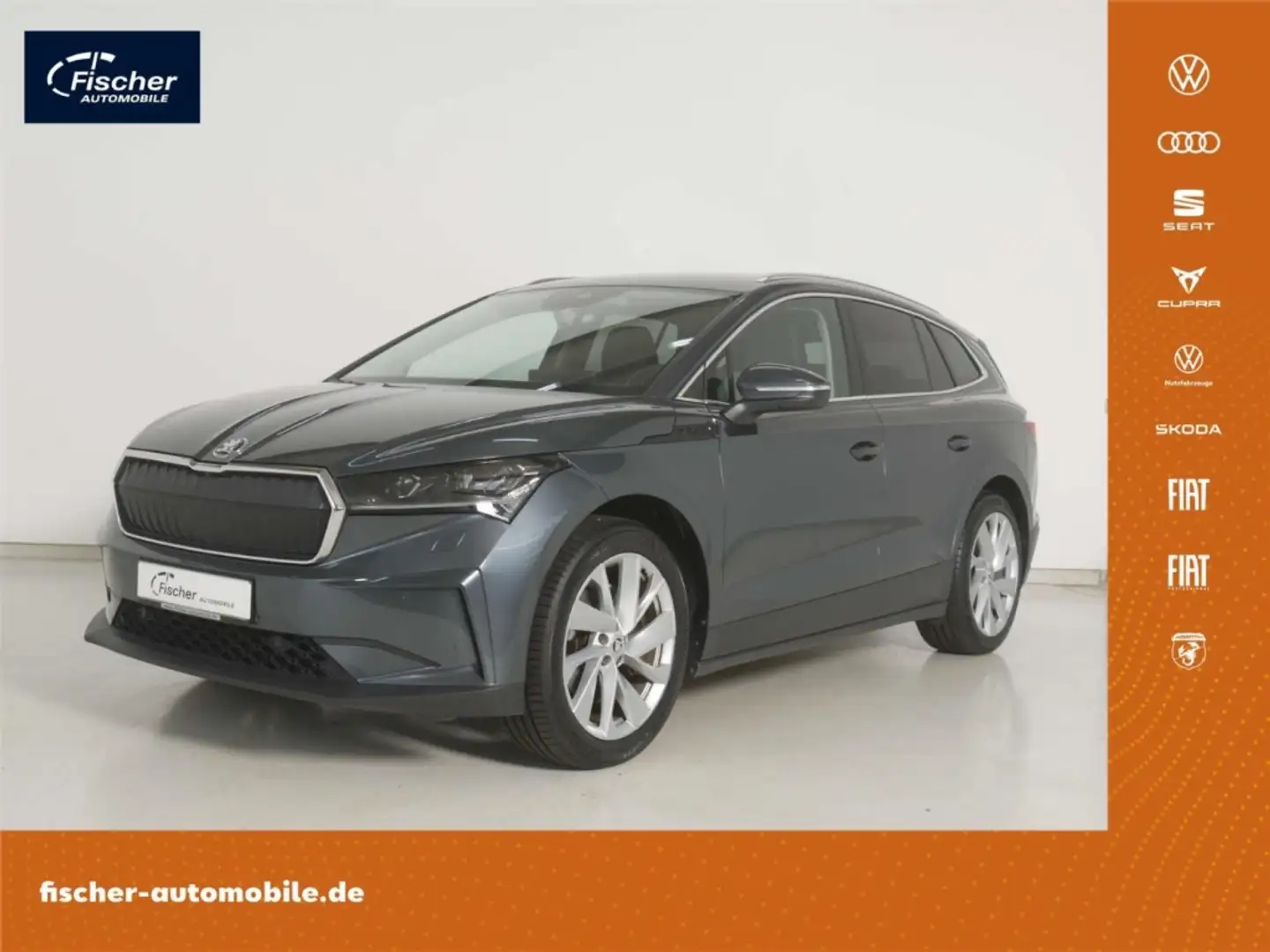 Skoda Enyaq Elektro 80 82 kWh W-Pumpe/AHK/Matrix/NAV Grau - 1