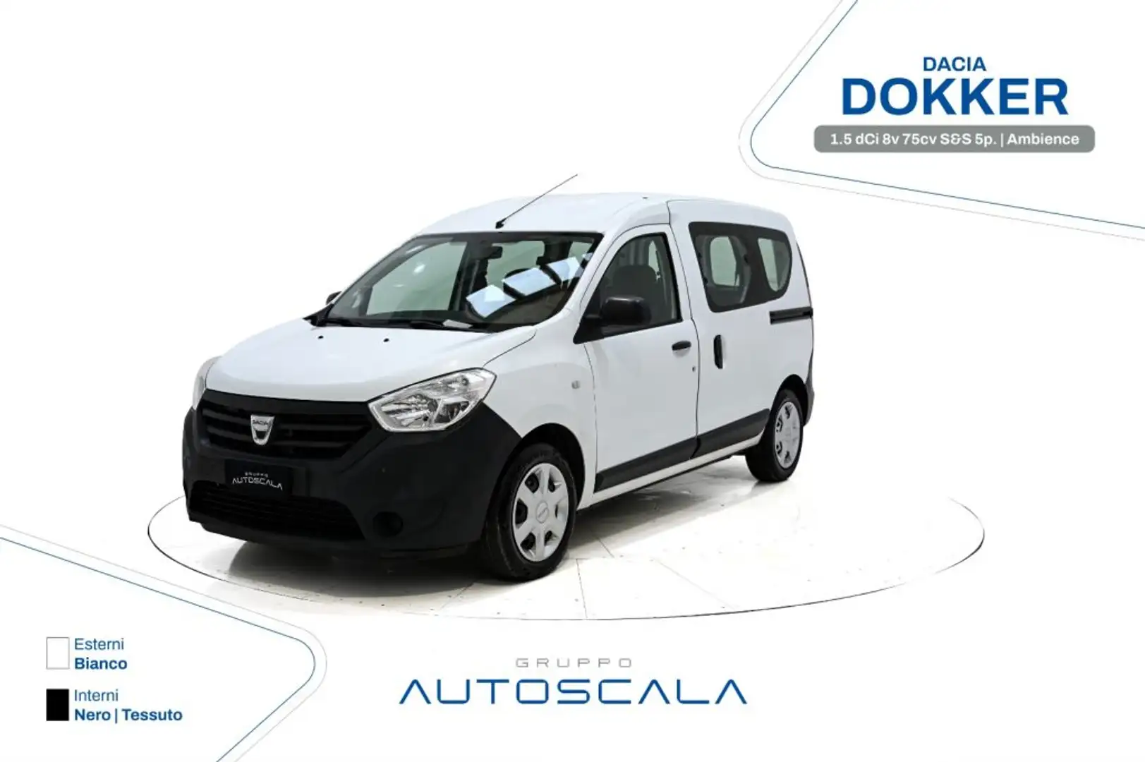 Dacia Dokker 1.5 dCi 8V 75CV S&S 5 Posti Ambiance Bianco - 1