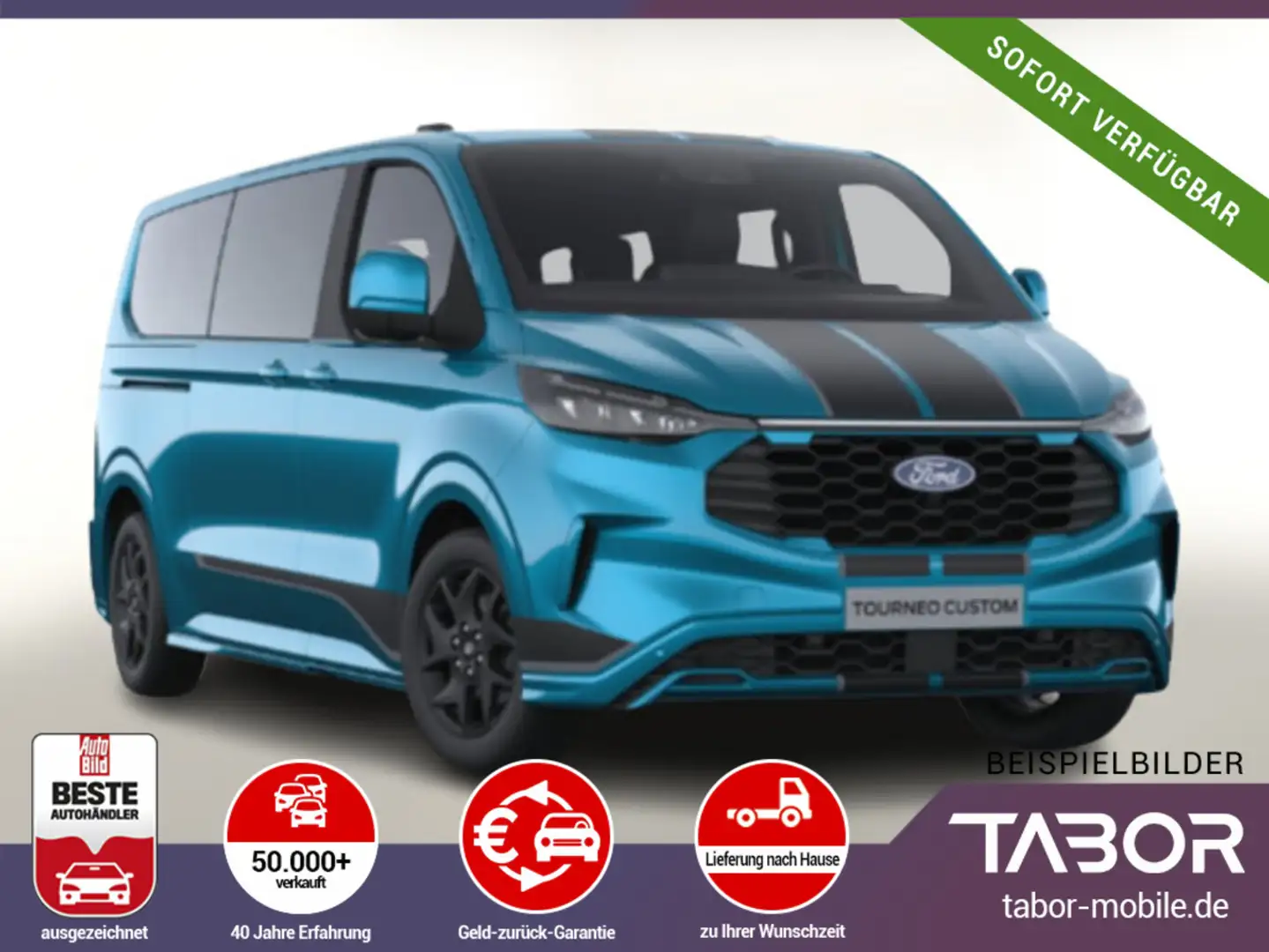 Ford Tourneo Custom 2.0 TDCi 170 Aut Sport 320 L2 AHK Blau - 1