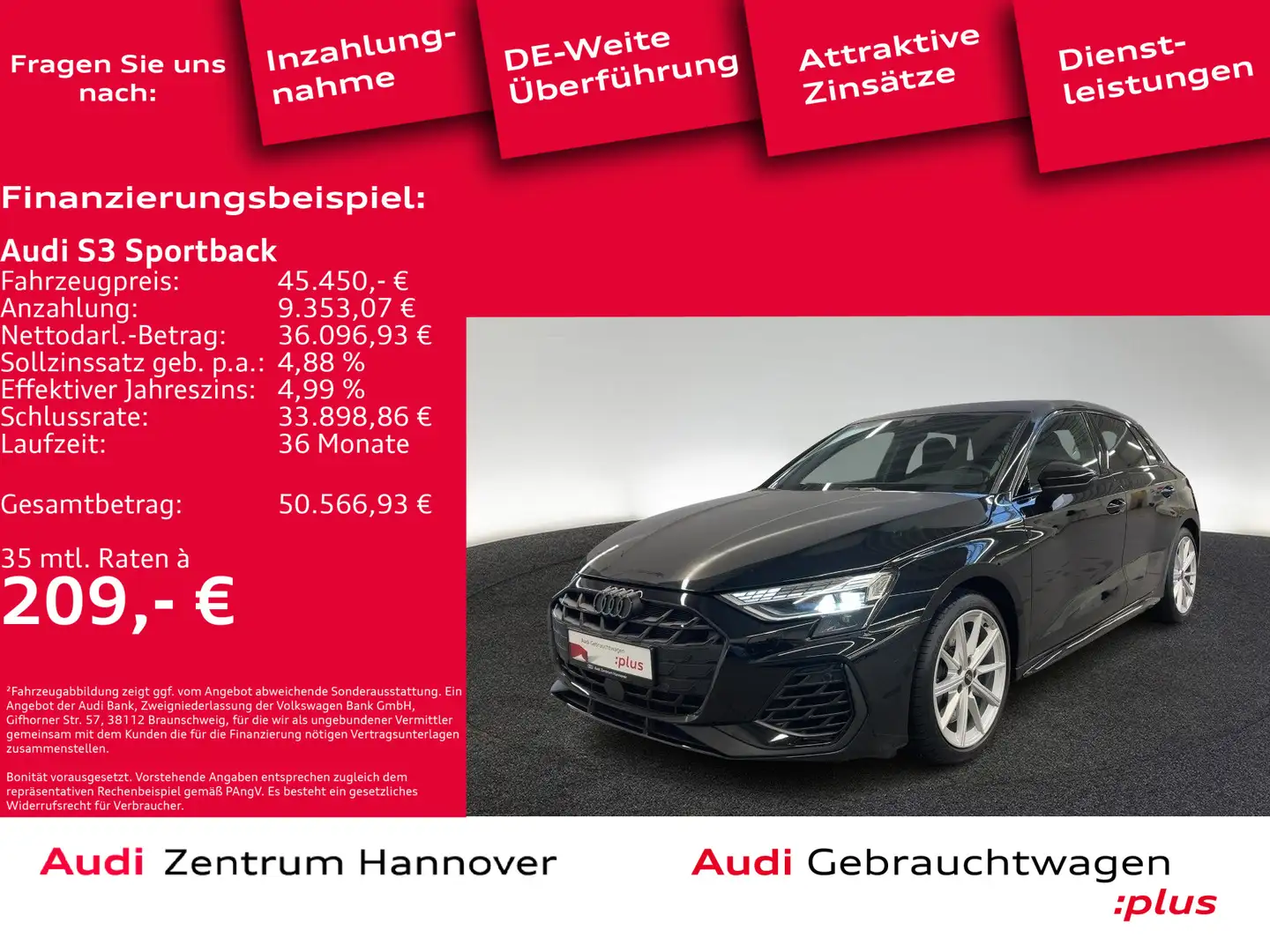 Audi S3 2.0 TFSI Kamera virtual LED ACC Nav Noir - 1