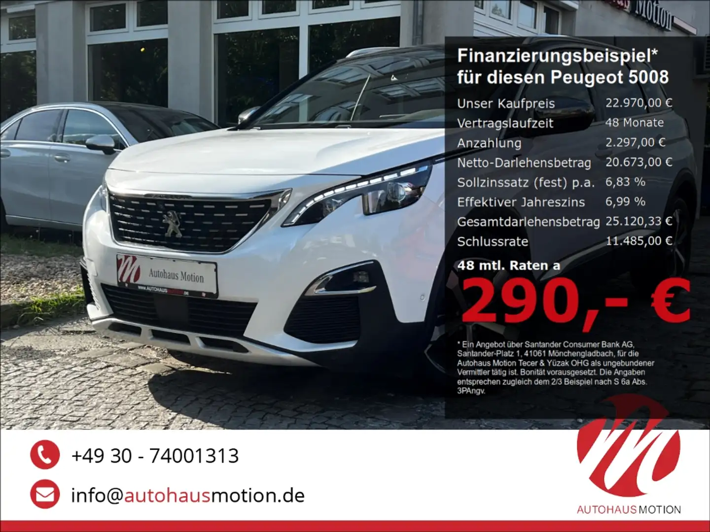 Peugeot 5008 GT 2.0 BlueHDi LED PANO 360° NAVI MASSAGE Blanco - 1