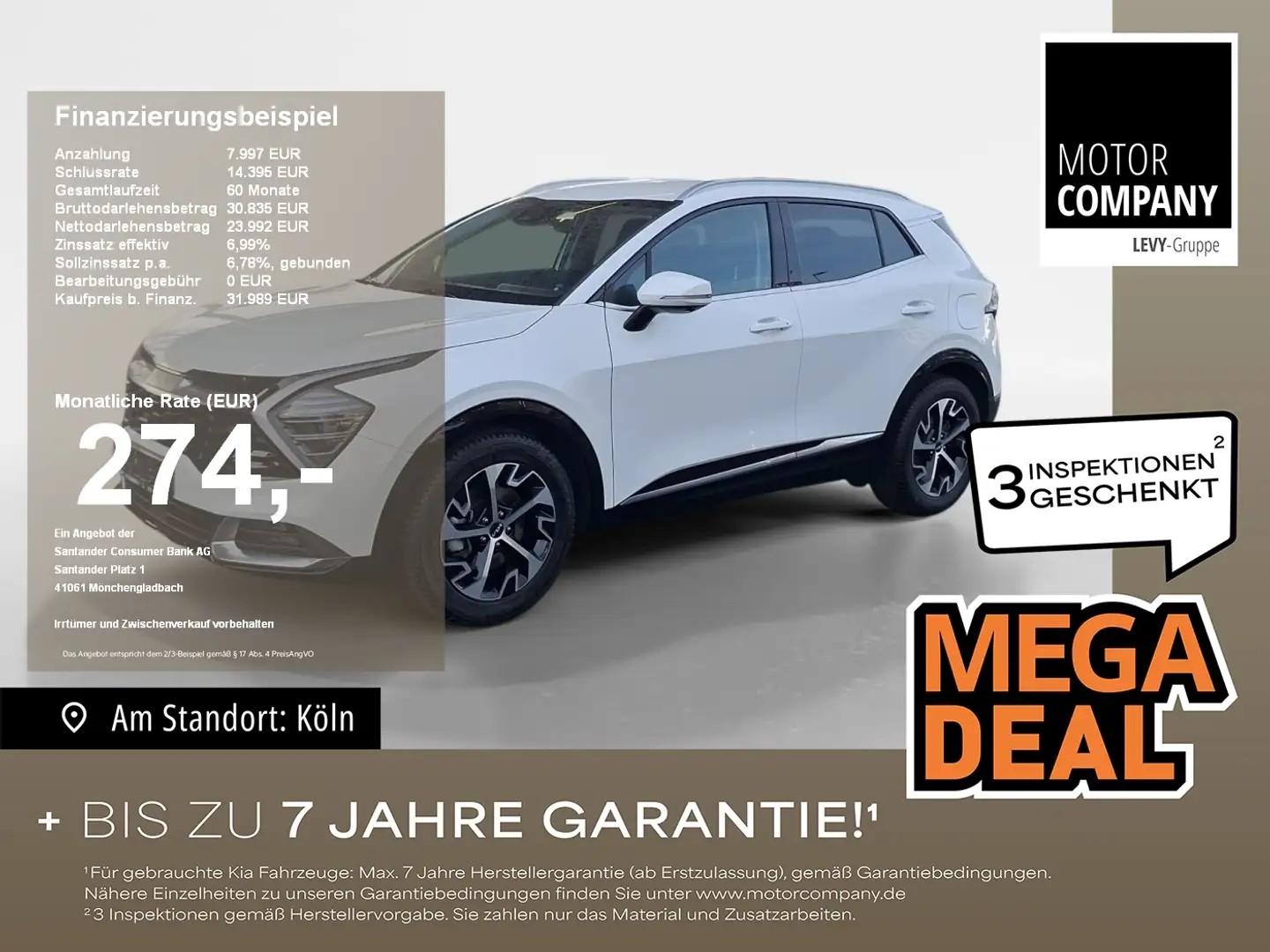 Kia Sportage 1.6 T-GDI Spirit +DCT+Allwetter+Navi+R.K Weiß - 1