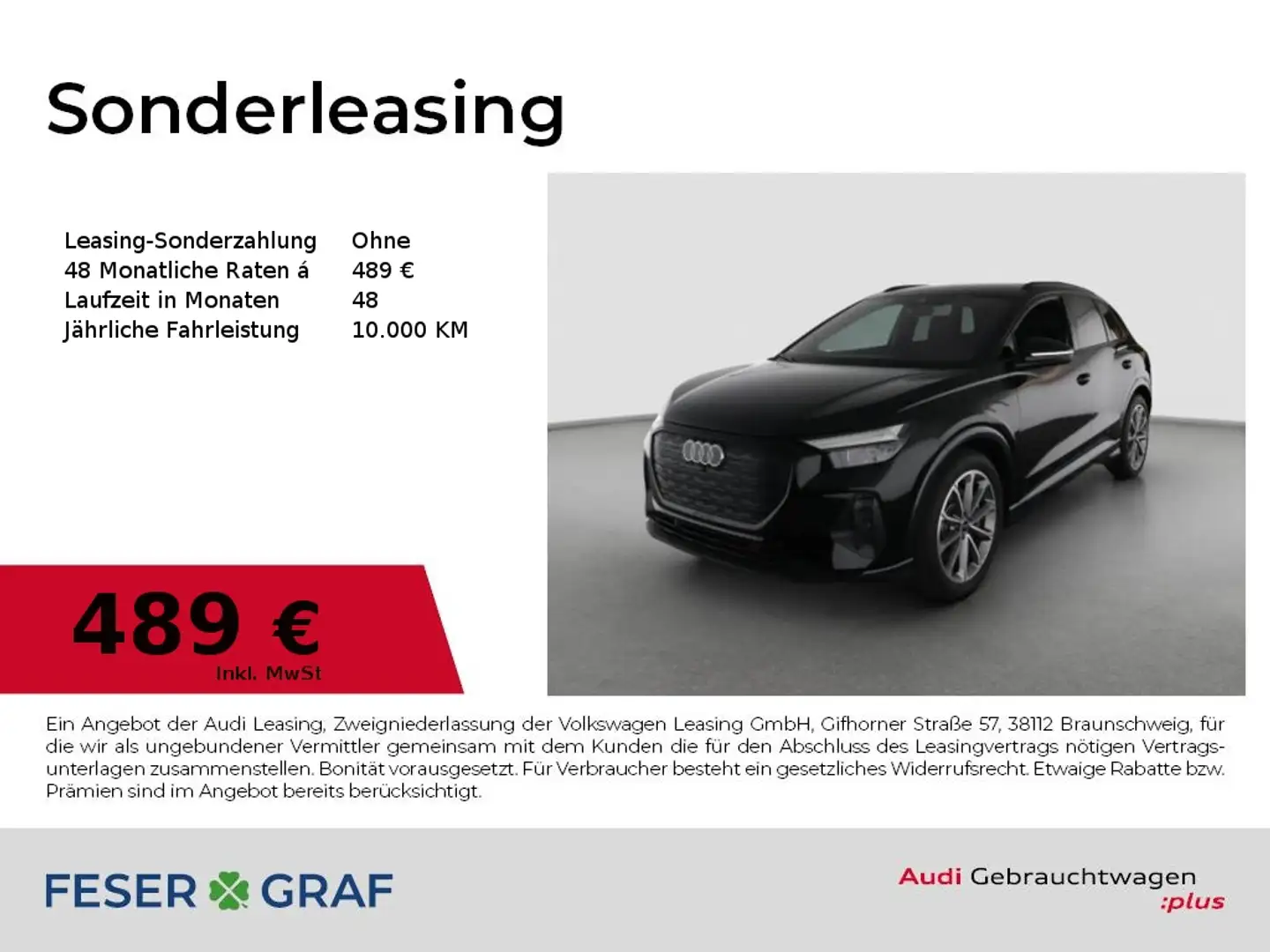 Audi Q4 e-tron 45 quattro 360°Cam/ACC/Navi+/WP/AHK/SHZ Schwarz - 1