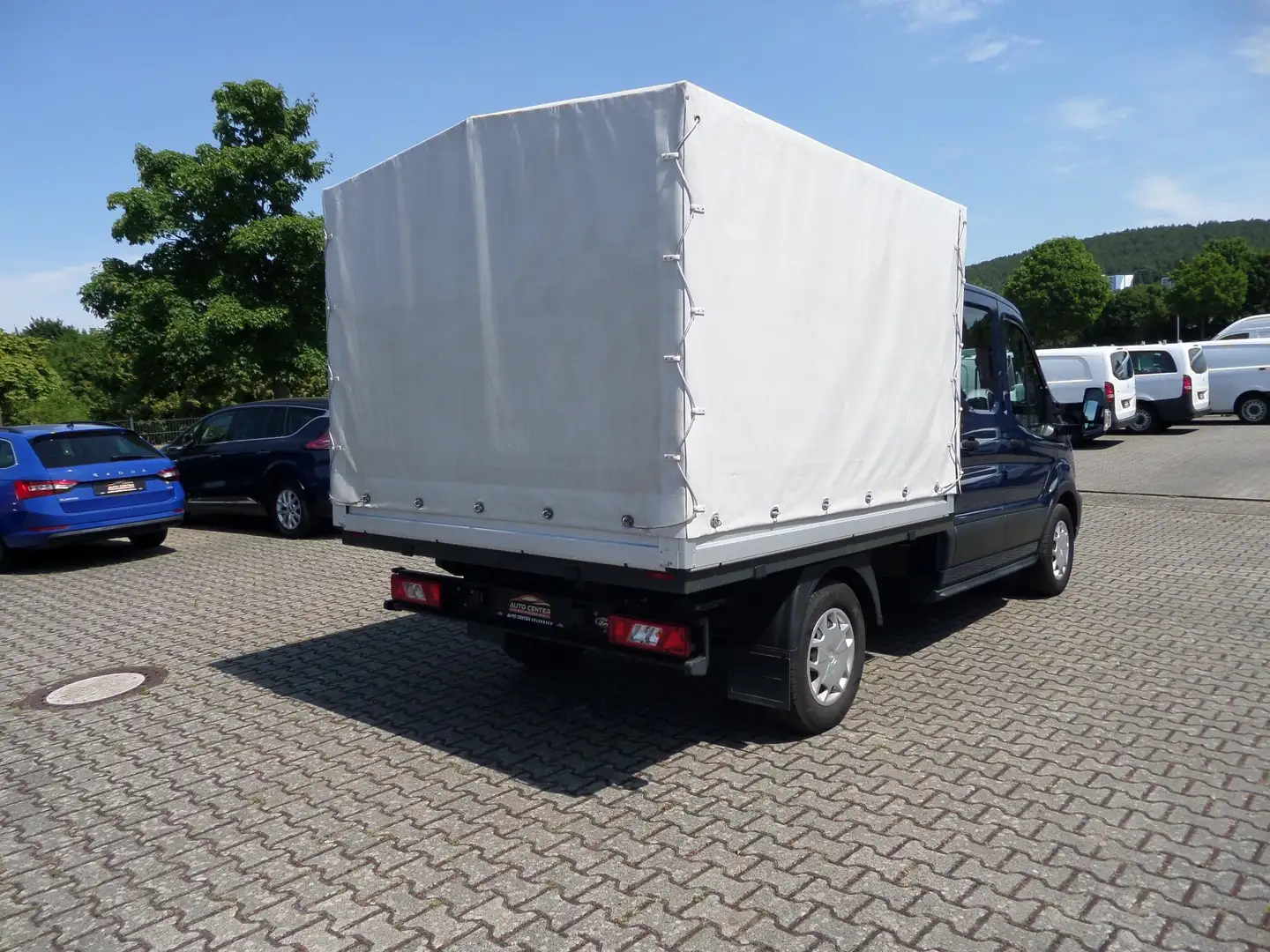 Ford Transit 350 L2 DoKa 7-Sitz+Pritsche+Plane+Klima+SHZ+ALLRAD Blau - 2