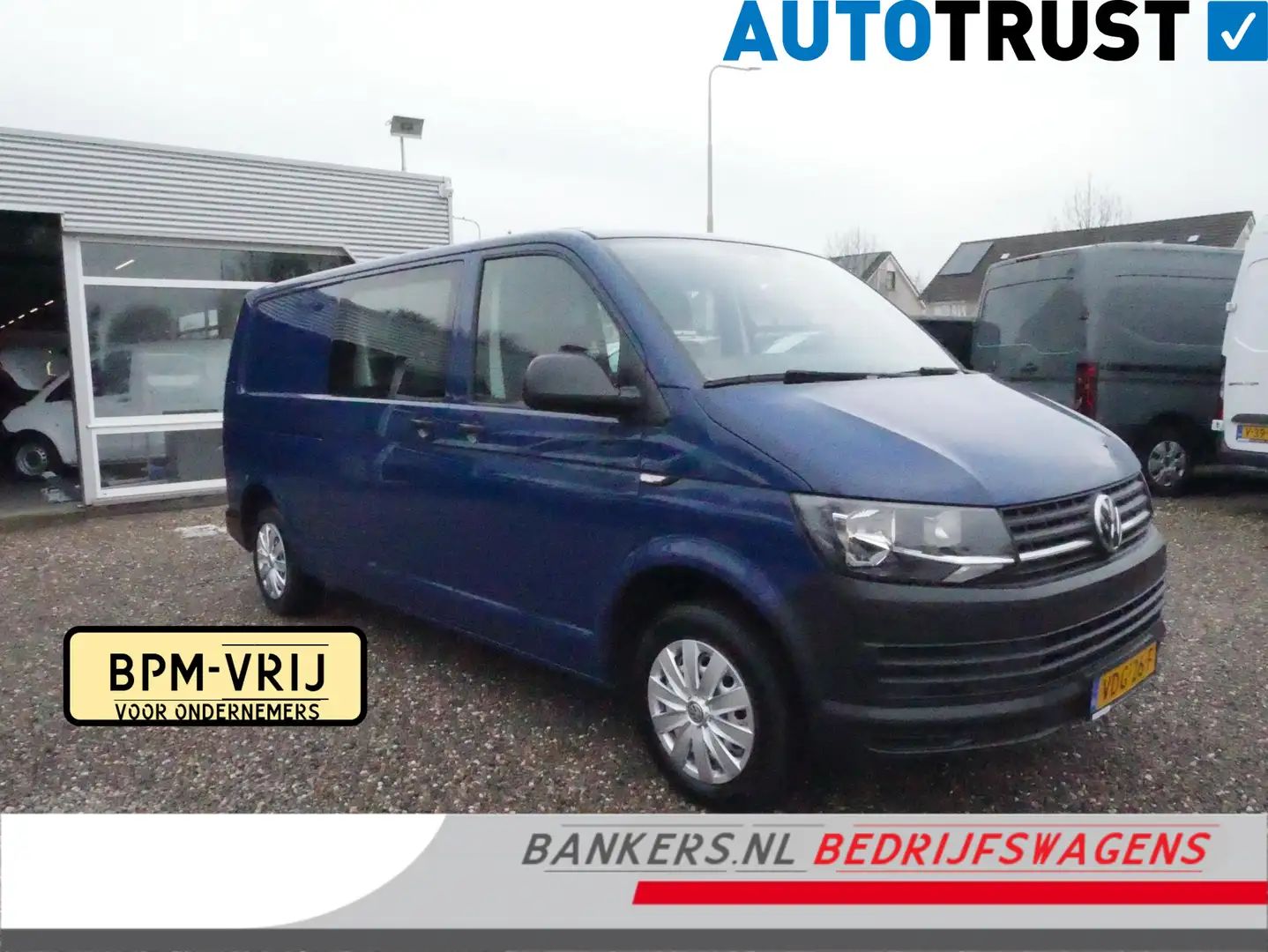 Volkswagen T6 Transporter 2.0 TDI 100PK, L2H1, Dubbel Cabine, Airco Blauw - 1