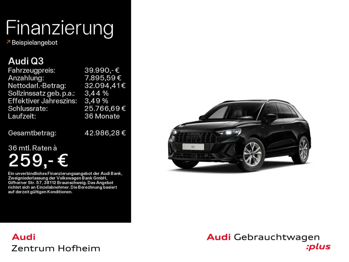 Audi Q3 35 TFSI S line S tro*Pano*LED*Virtual*Navi+*K Schwarz - 1