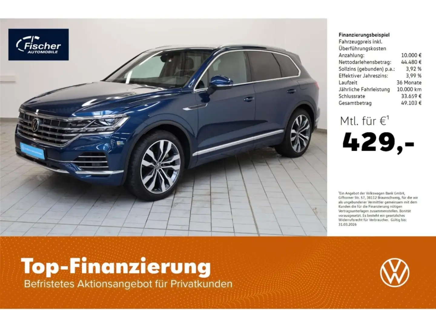Volkswagen Touareg 3.0 TSI V6 eHybrid 4Motion Elegance Blau - 1