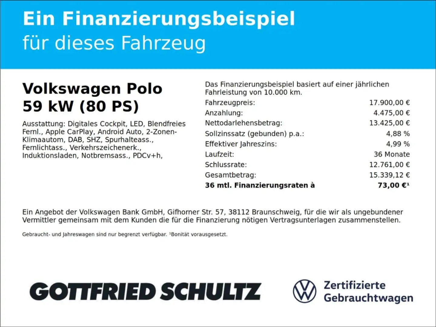 Volkswagen Polo 1.0 TSI Move Navi LED APP-Connect Schwarz - 2