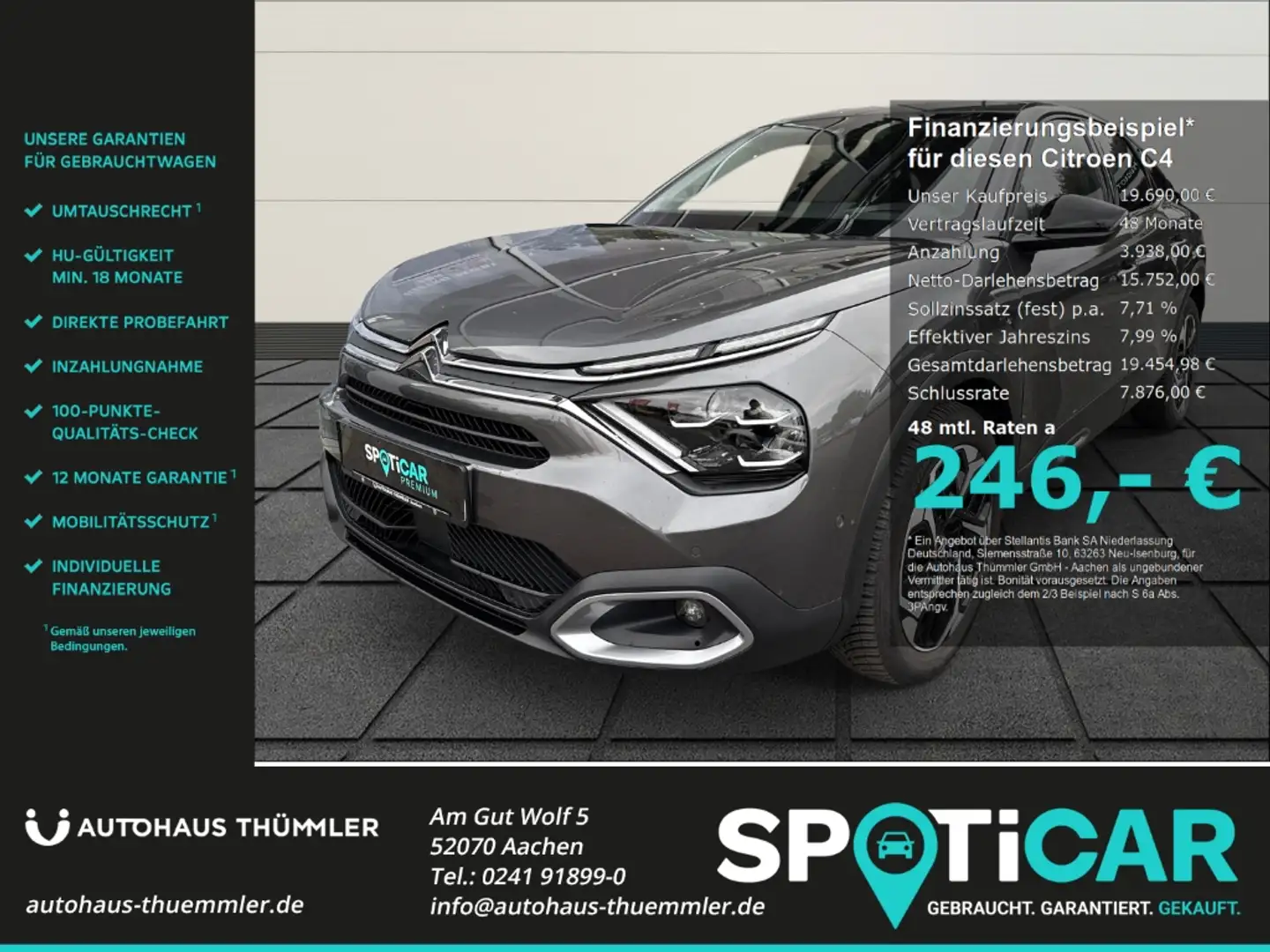 Citroen C4 Max 1.2 PureTech 130 EU6d Allwetterreifen HUD Navi Gris - 1
