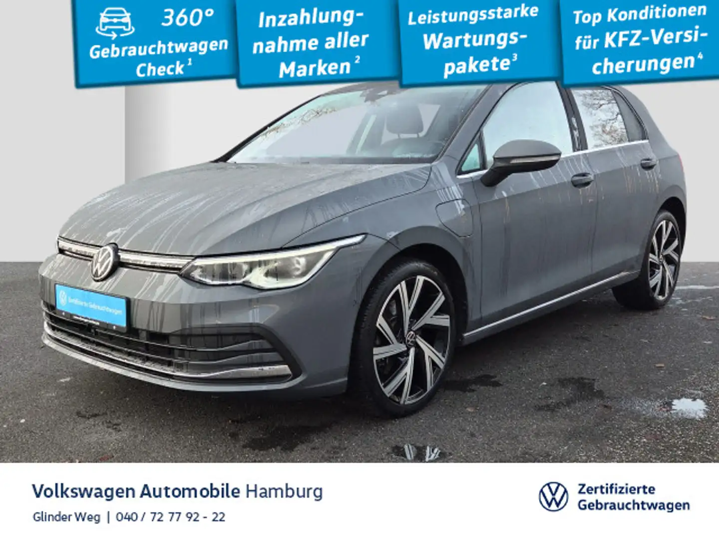 Volkswagen Golf VIII 1.4 DSG eHybrid Style Kamera LED Grau - 1