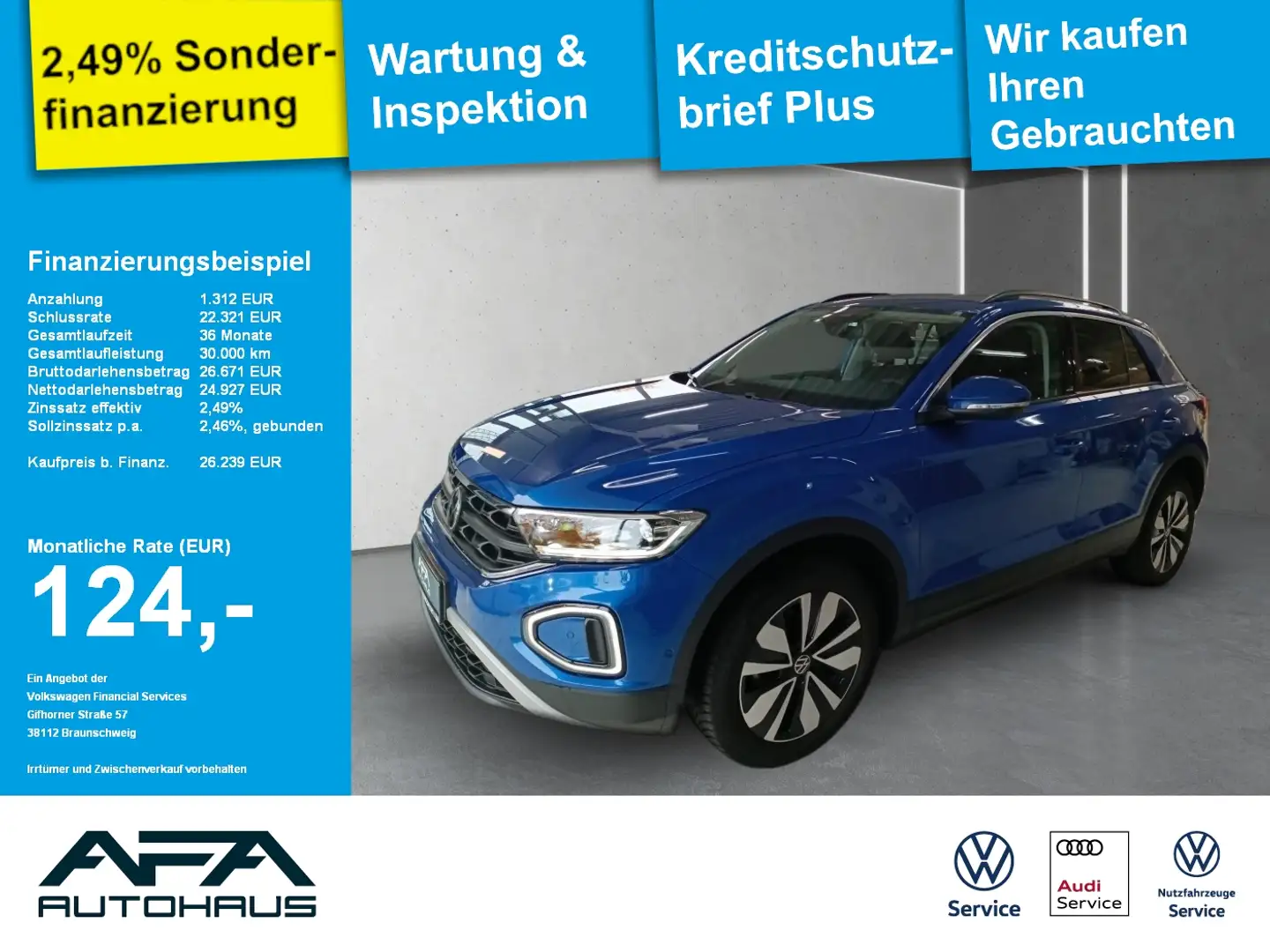 Volkswagen T-Roc 1.5 TSI MOVE DSG StdHz*Navi*ACC*SHZ*LED+ Blau - 1