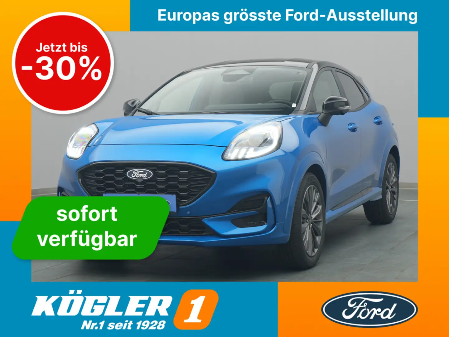 Ford Puma Sound Edition 155PS Aut./B&O/Navi -20%* Bleu - 1