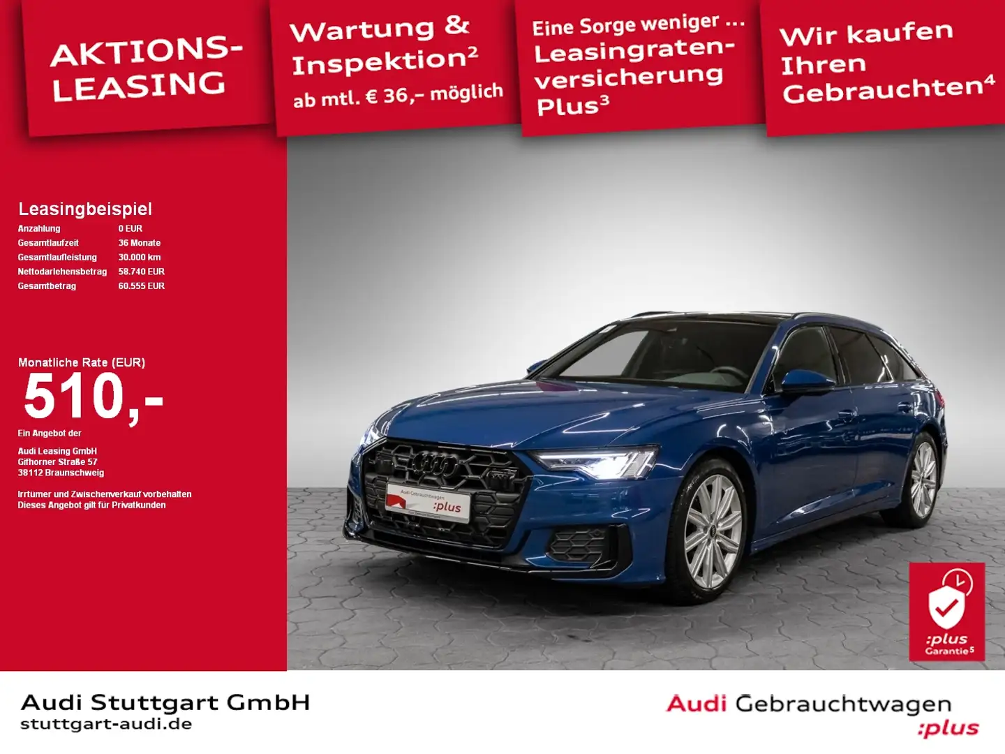 Audi A6 Avant Design S line 50 TDI quattro tiptronic Blau - 1
