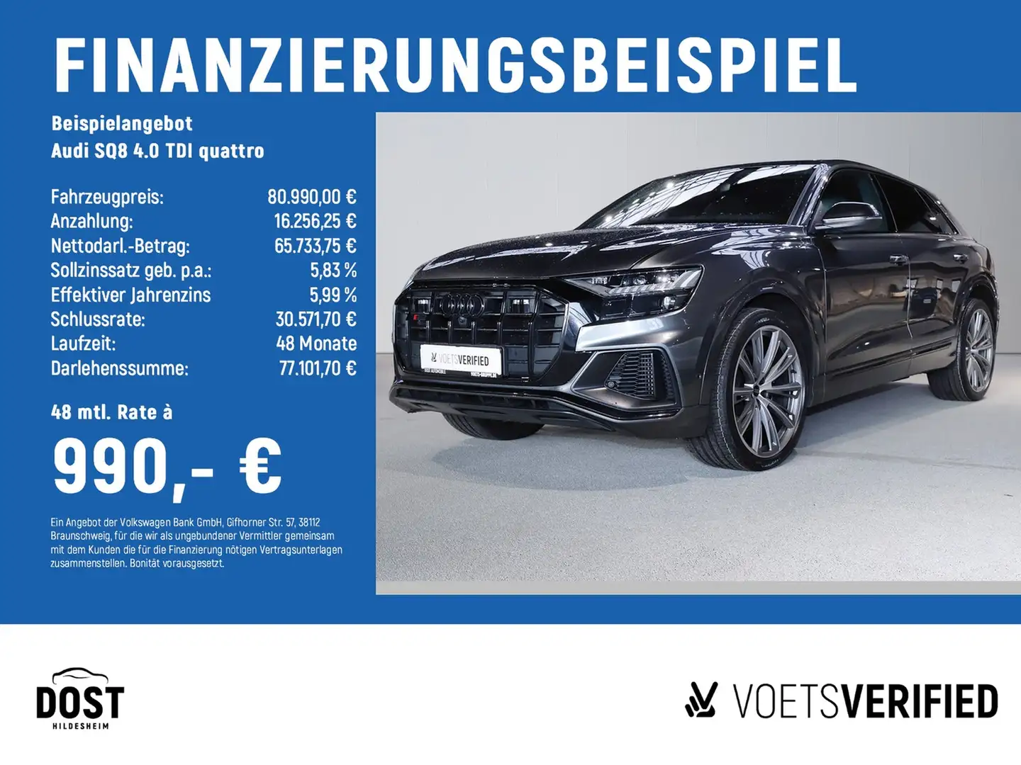 Audi SQ8 4.0 TDI quattro ACC+MATRIX LED+PANO+STHZG Grijs - 2