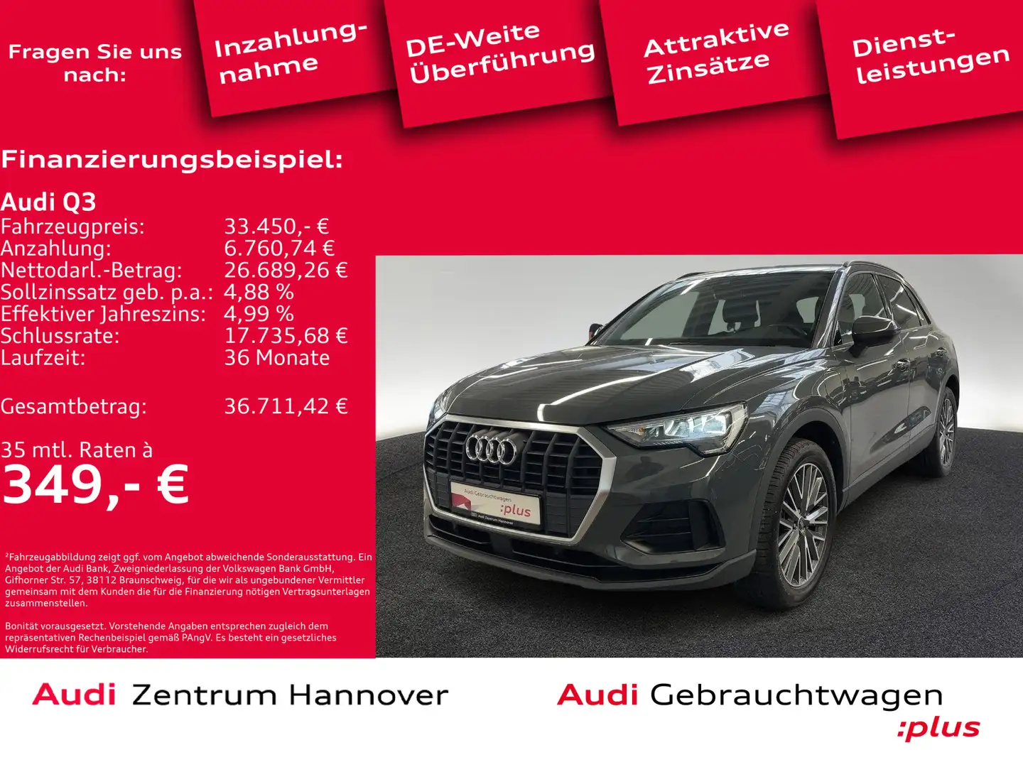 Audi Q3 45 TFSIe virtual DAB Navi LED Teilleder Gris - 1
