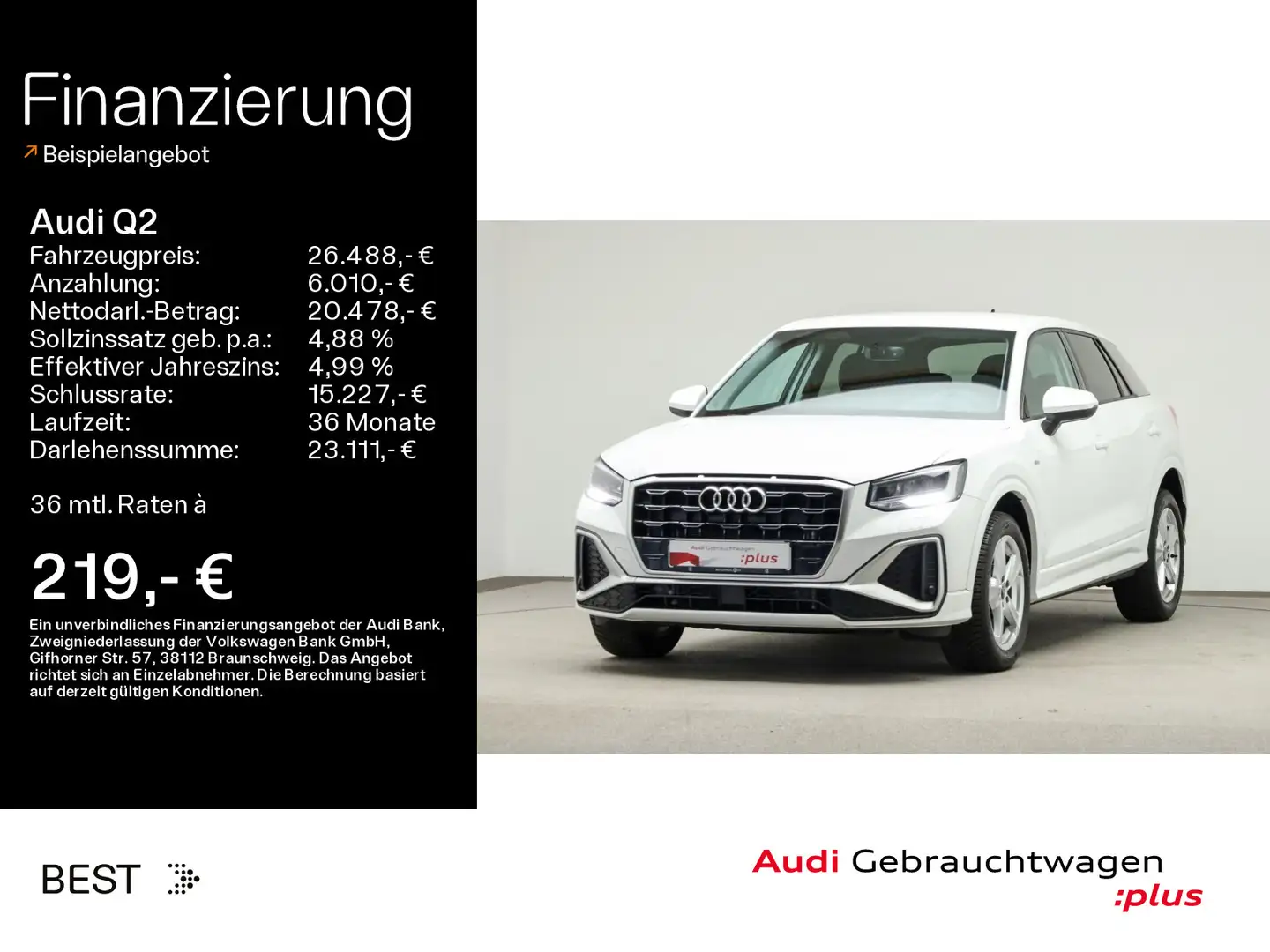 Audi Q2 S line 30 TDI Interface*Kamera*PDC*SHZ Weiß - 1