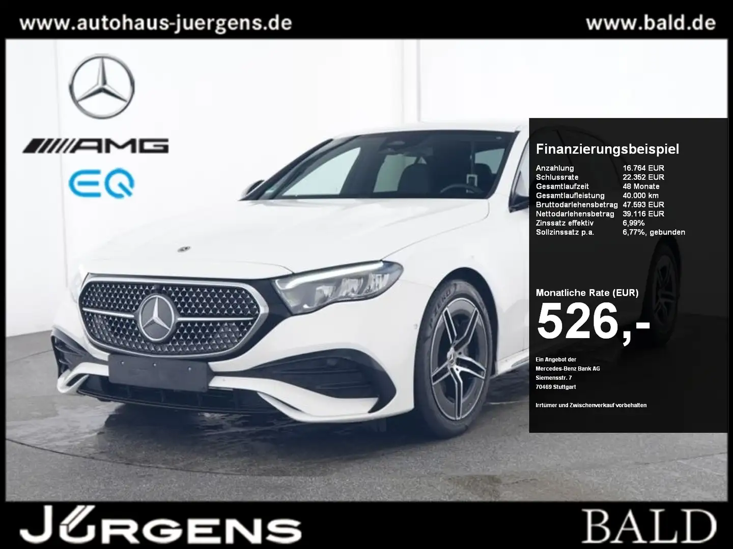 Mercedes-Benz E 220 d AMG-Advanced/LED/Stdhz/Cam/Totw/Night/19 Weiß - 1