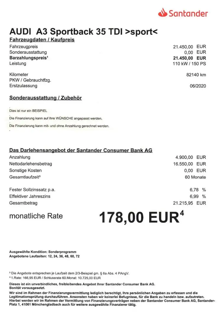 Audi A3 Sportback 35 TDI sportNAV/KAM/ACC/LED/SHZ Schwarz - 2