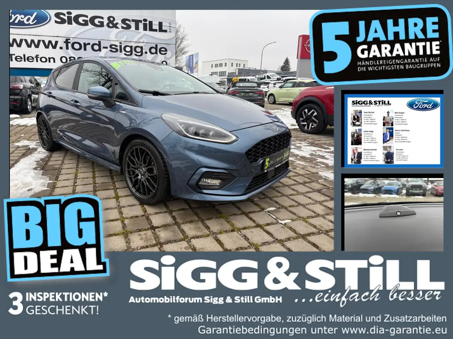 Ford Fiesta 1.0 ST-Line X M-Hyb LED*ACC*NAV*LM18*SHZ*PDC Bleu - 1