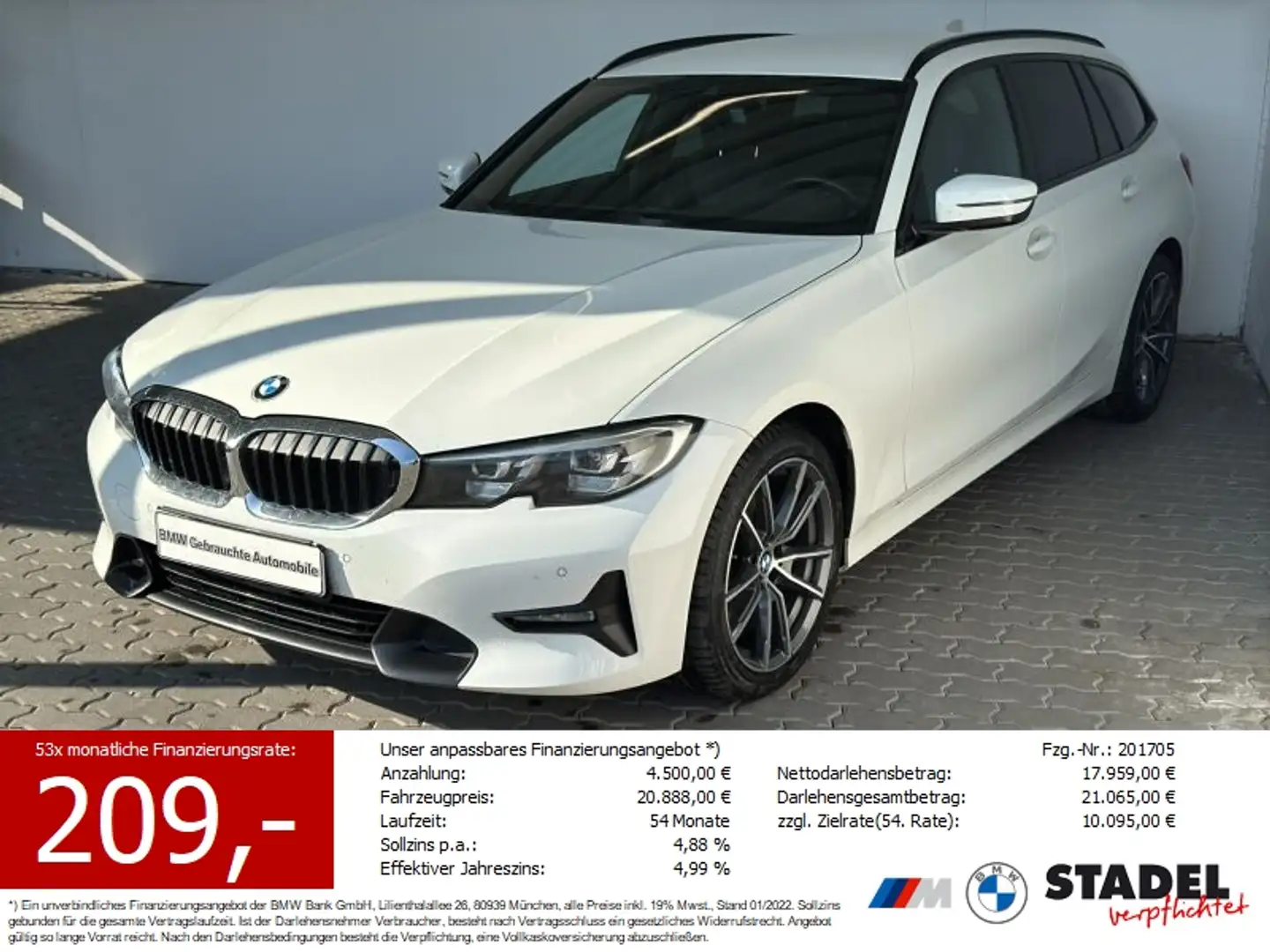 BMW 320 dA xDr Tour. Sport Line Navi.LED.HarmKard.AHK Blanc - 1