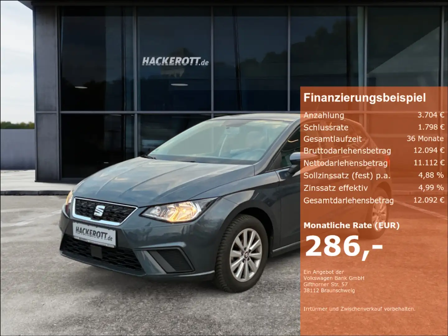 SEAT Ibiza Style 1.0 MPI PDC h Full-Link Klima Grau - 1
