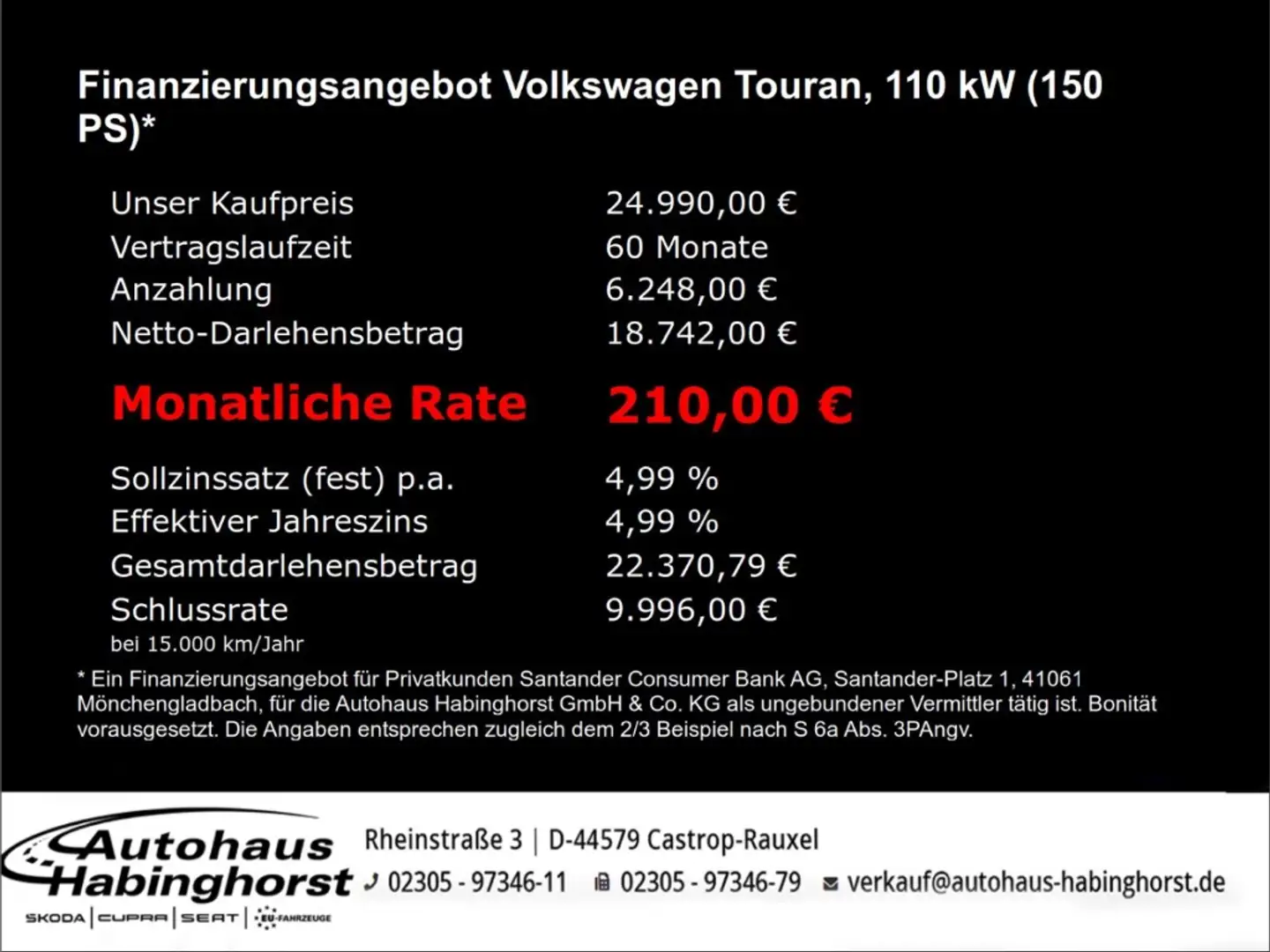 Volkswagen Touran 1.5 TSI Highline Dynaudio LED AHK ACC PDC Alu Schwarz - 2