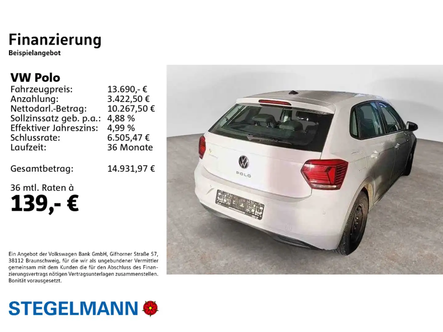 Volkswagen Polo VI 1.0 Trendline *Klima*App-Connect*Sitzhei Weiß - 2