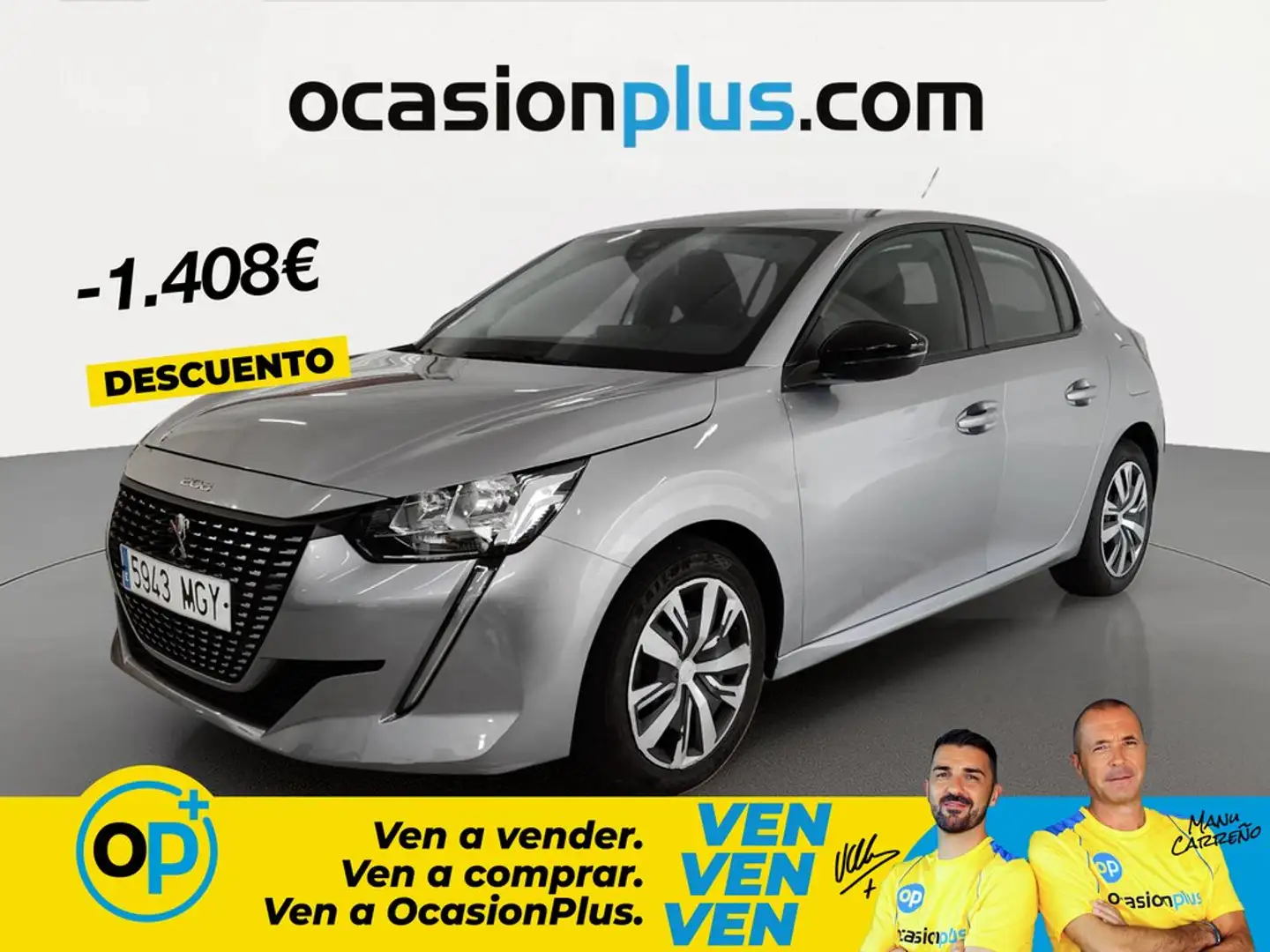 Peugeot 208 1.2 Puretech S&S Active Pack 100 Gris - 1