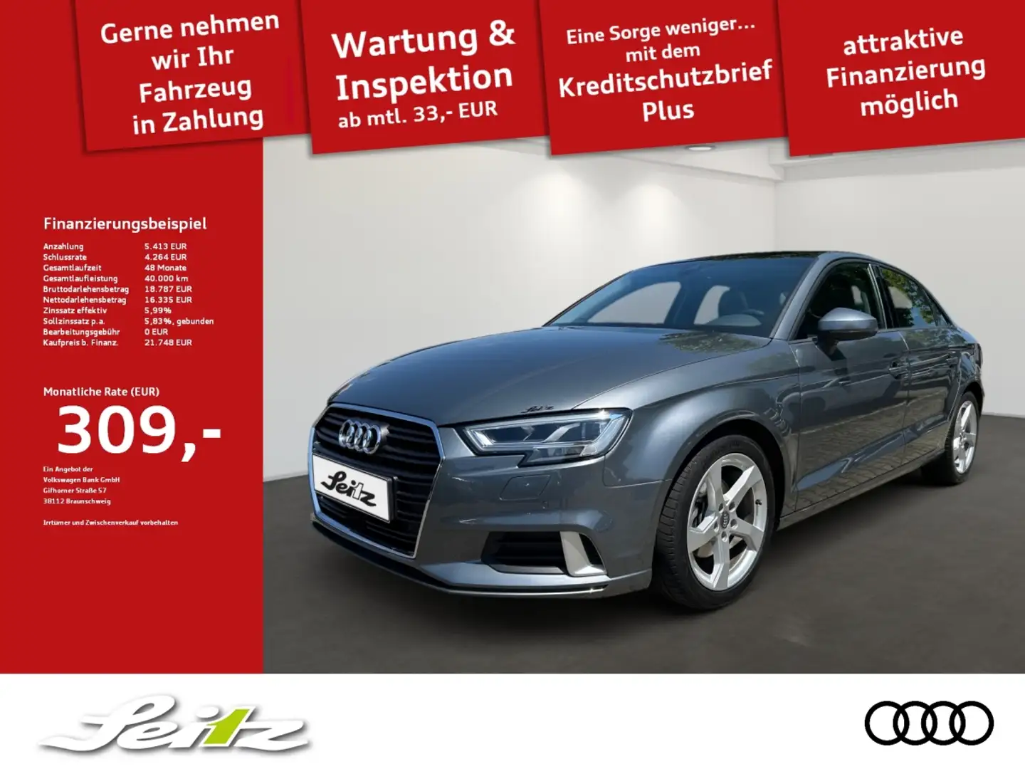 Audi A3 Limousine 35 TFSI sport *PANO*LED*KAMERA* Grijs - 1