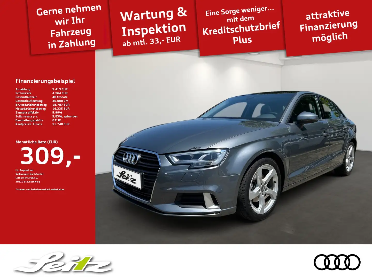 Audi A3 Limousine 35 TFSI sport *PANO*LED*KAMERA* Grigio - 1