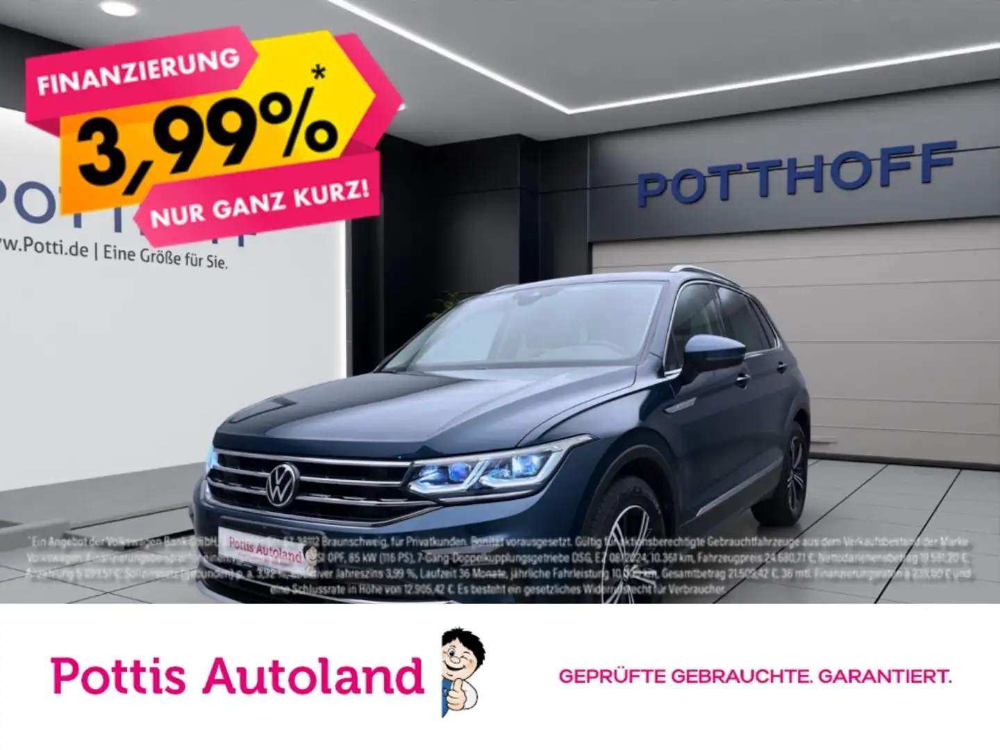 Volkswagen Tiguan 2.0 TDI DSG ELEGANCE PANO KAMERA PDC NAVI Blau - 1