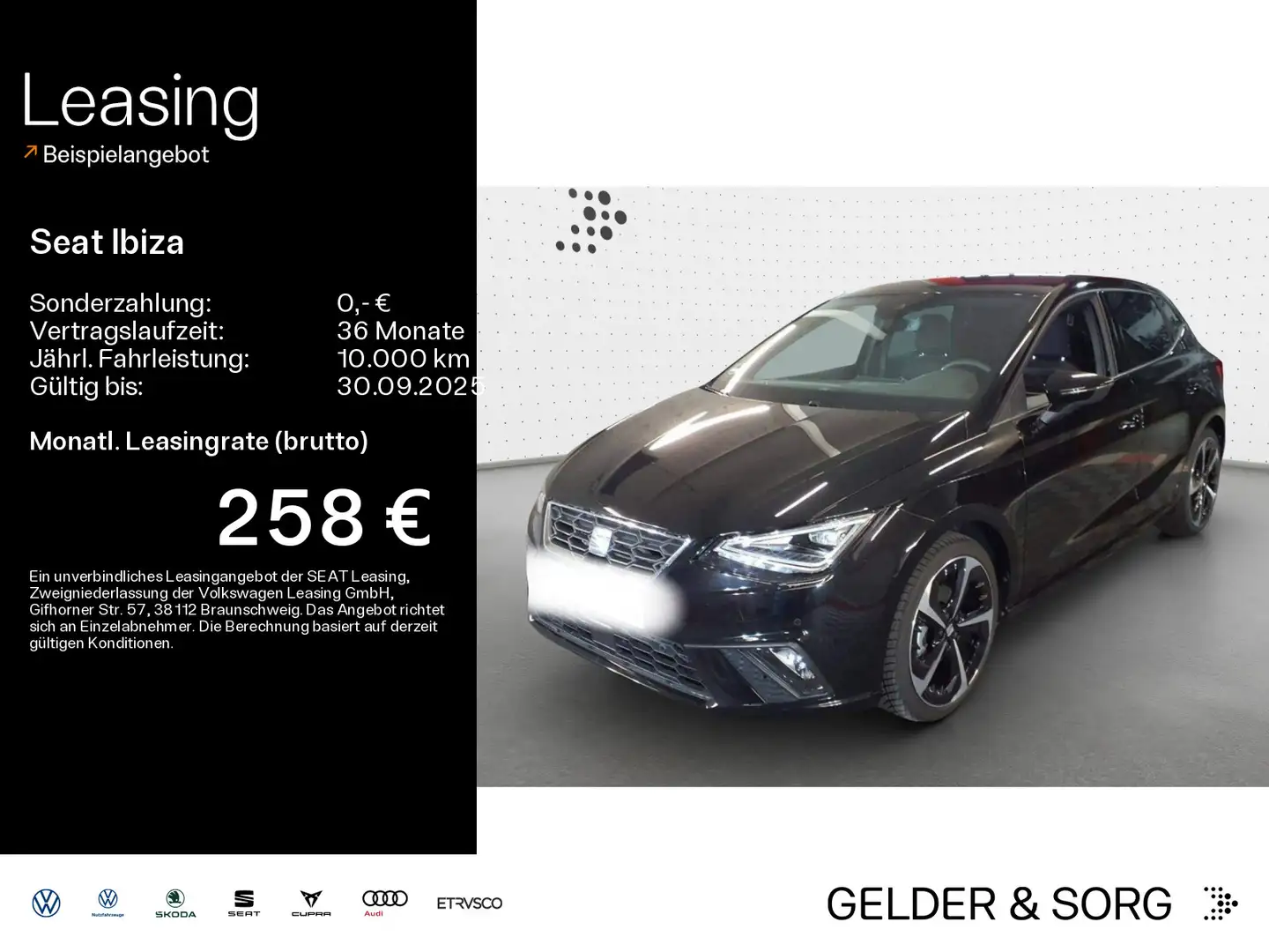 SEAT Ibiza FR 1.0 TSI RFK*LED*Navigation*ACC Schwarz - 1