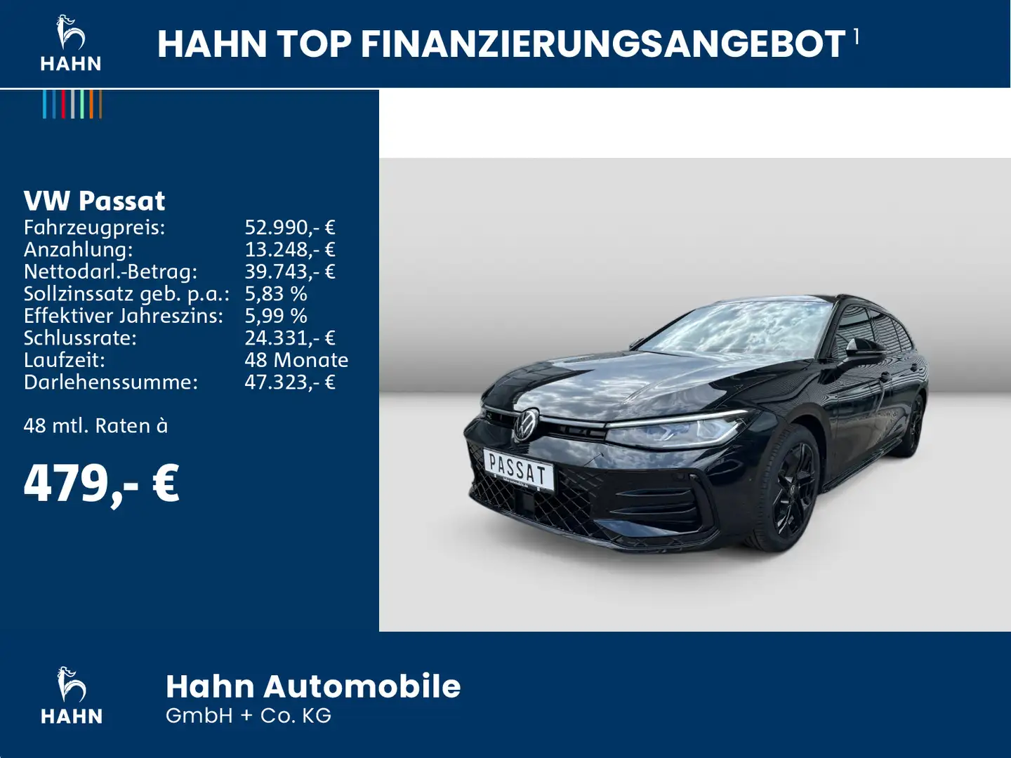 Volkswagen Passat R-Line 2,0TDI 150PS NAVI AHK*BLACK STYLE* Schwarz - 2