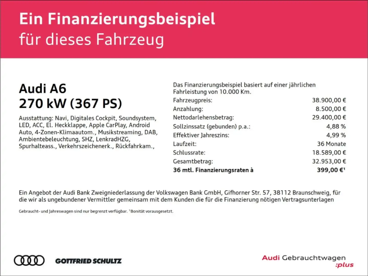 Audi A6 Avant 55 TFSI e quattro S tronic S-LINE ACC MATRIX Schwarz - 2