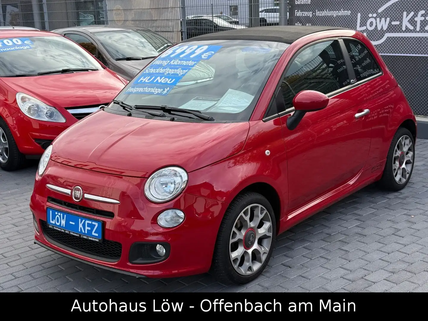 Fiat 500 CABRIO TÜV NEU SCHECKHEFT ALLWETTERREIFEN Rot - 2