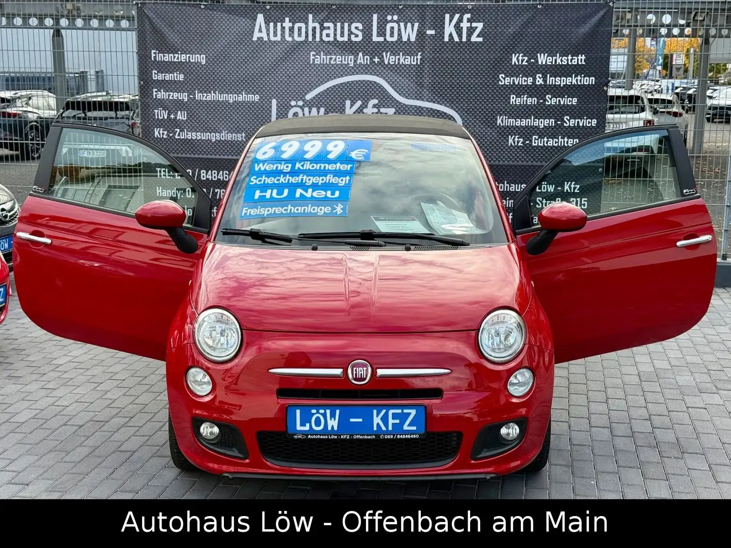 Fiat 500 CABRIO TÜV NEU SCHECKHEFT ALLWETTERREIFEN Rot - 1