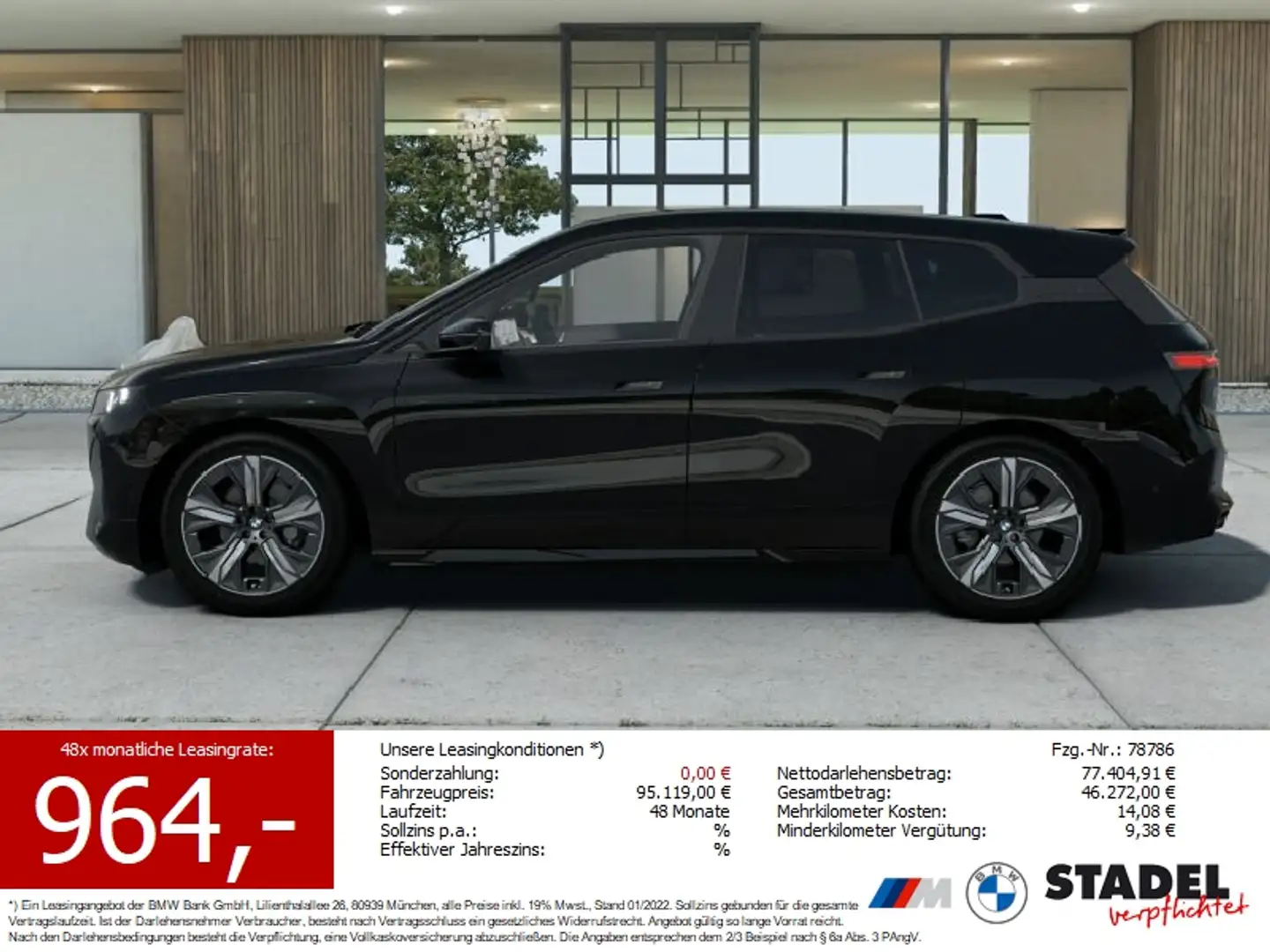 BMW iX xDrive45 Schwarz - 1