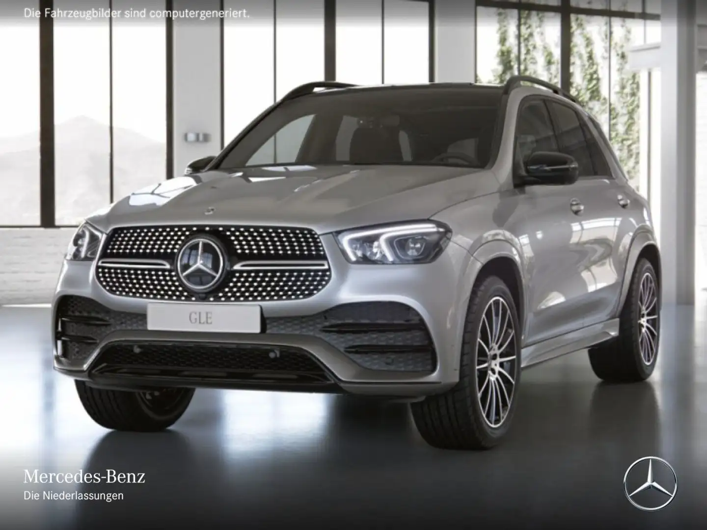 Mercedes-Benz GLE 350 de 4M AMG+NIGHT+PANO+360+LED+21"+SPUR+9G Silber - 2