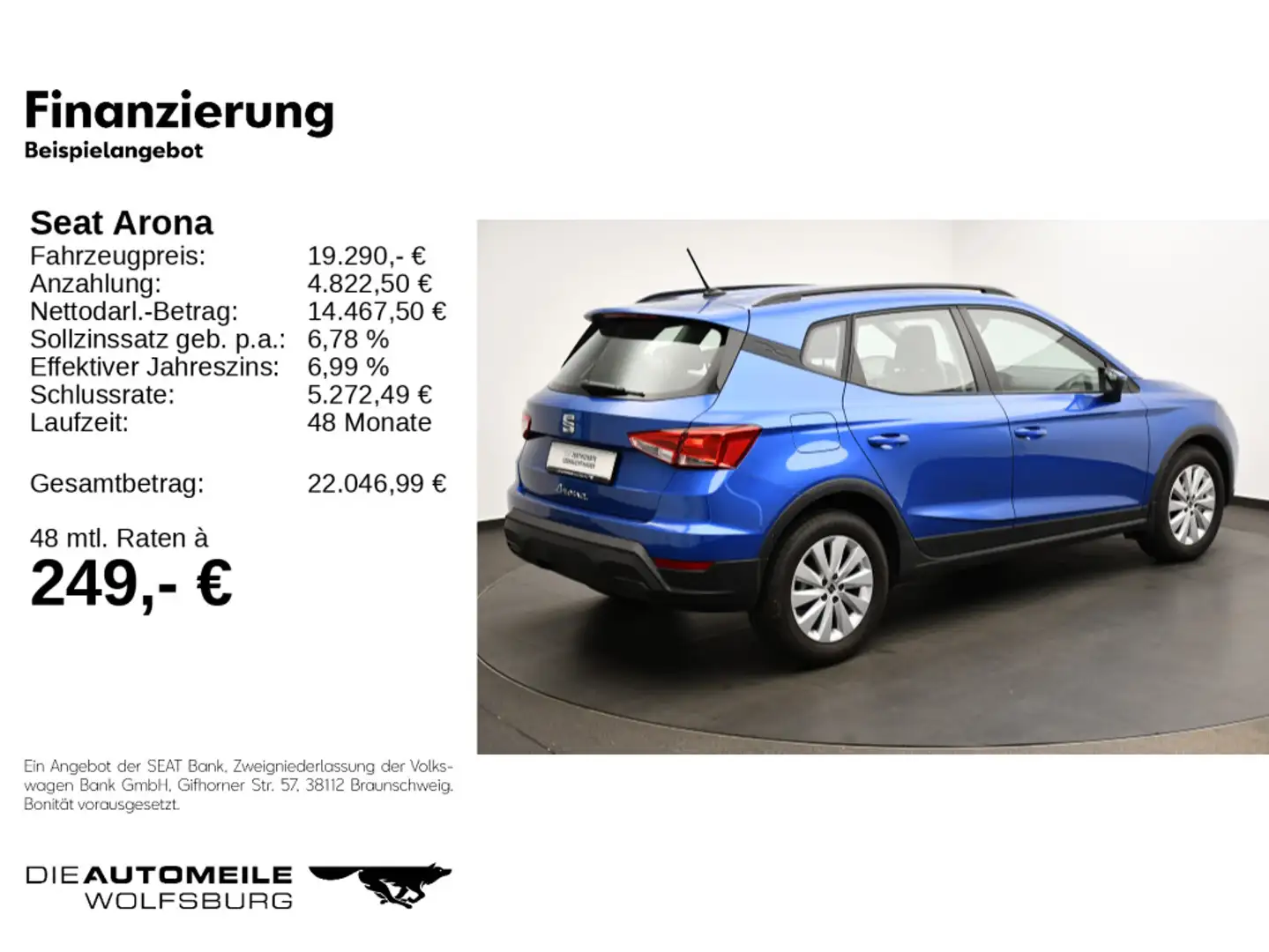 SEAT Arona 1.0TSI DSG Style SITZHZ/CLIMATR/LED/PDC Blau - 2