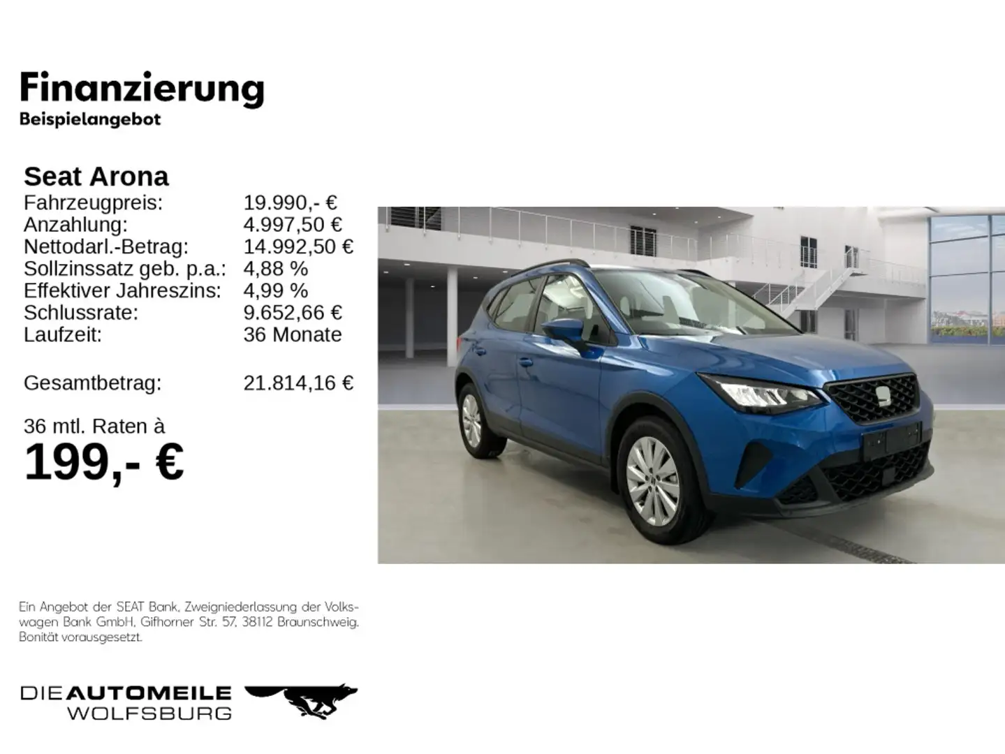 SEAT Arona 1.0 TSI DSG Style SITZHZ/CLIMATR/LED/PDC Blau - 2