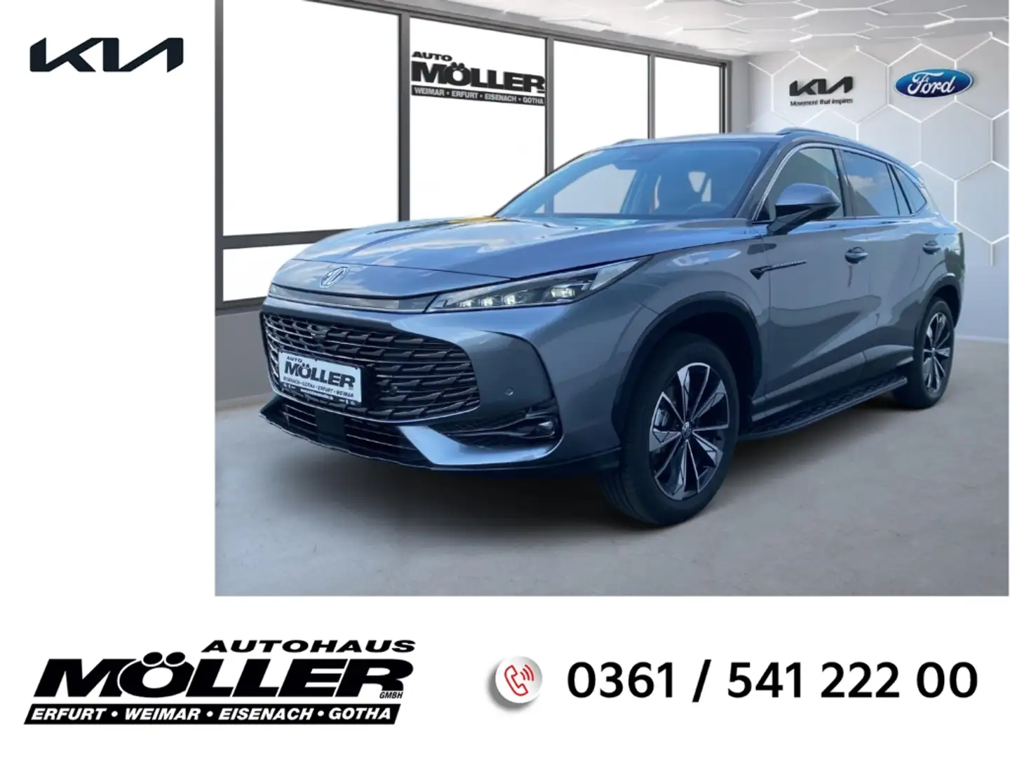 MG HS PHEV LUXURY 360° Kam. LED Klima DAB Leder ACC Grau - 1