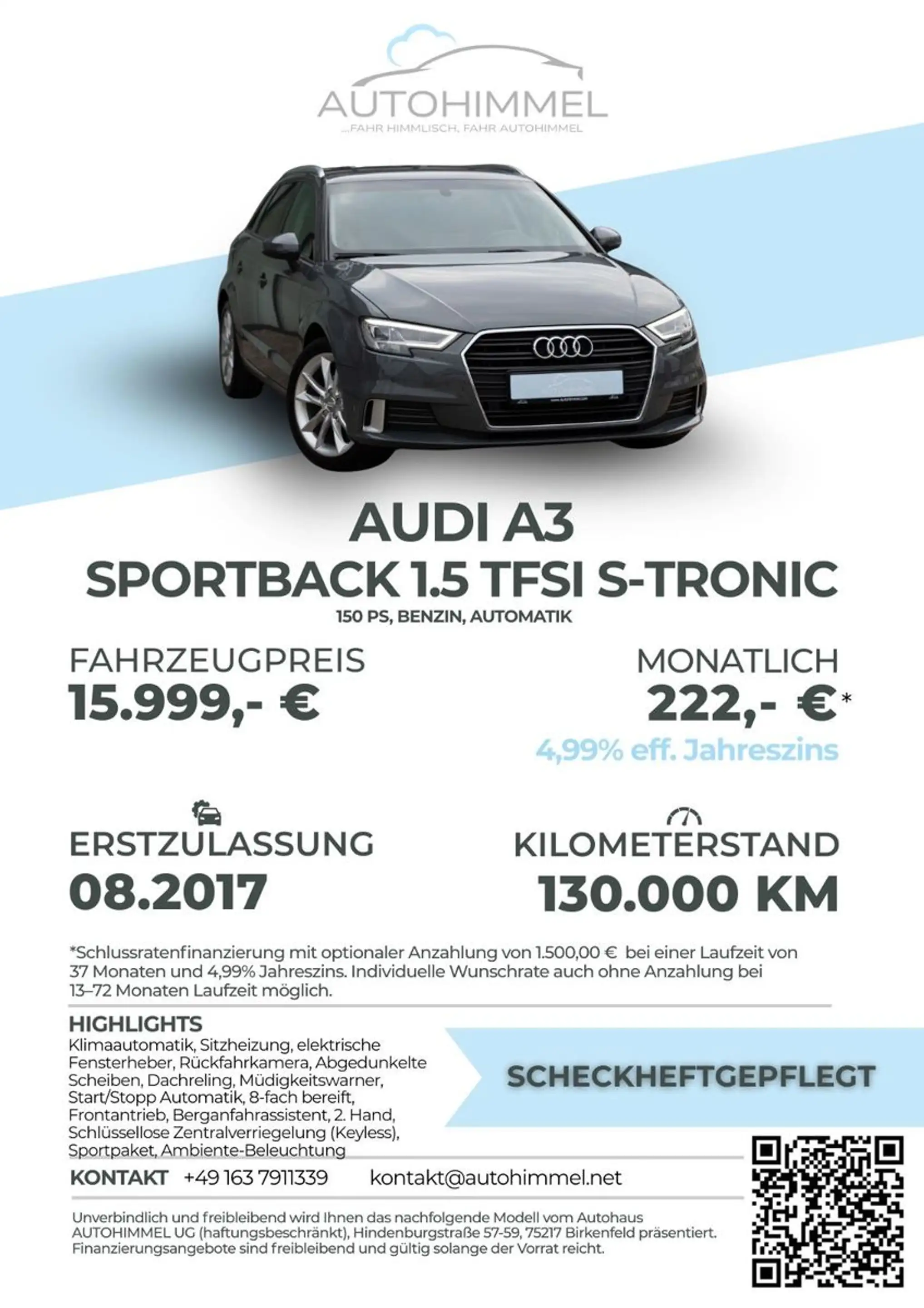 Audi A3 Sportback 1.5 TFSI S-tronic LED Keyless PDC — photo 2