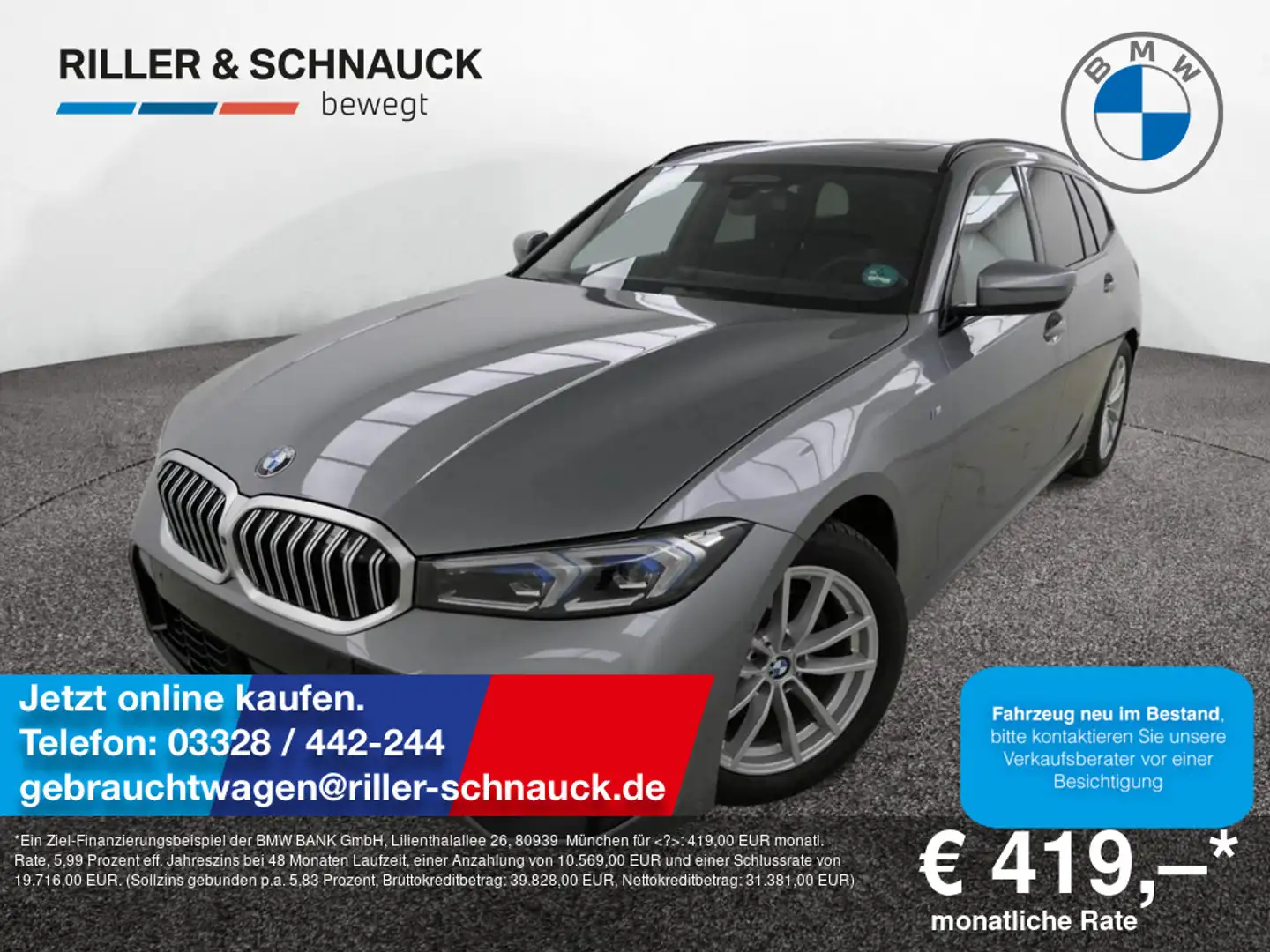 BMW 320 d Touring M Sport PANO+ACC+HUD+360°KAM Grau - 1