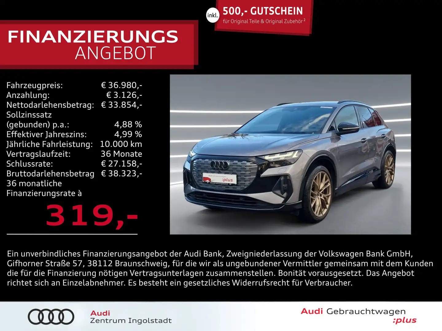 Audi Q4 e-tron 50 qu S line Edit. one MATRIX AHK 21" Grau - 1