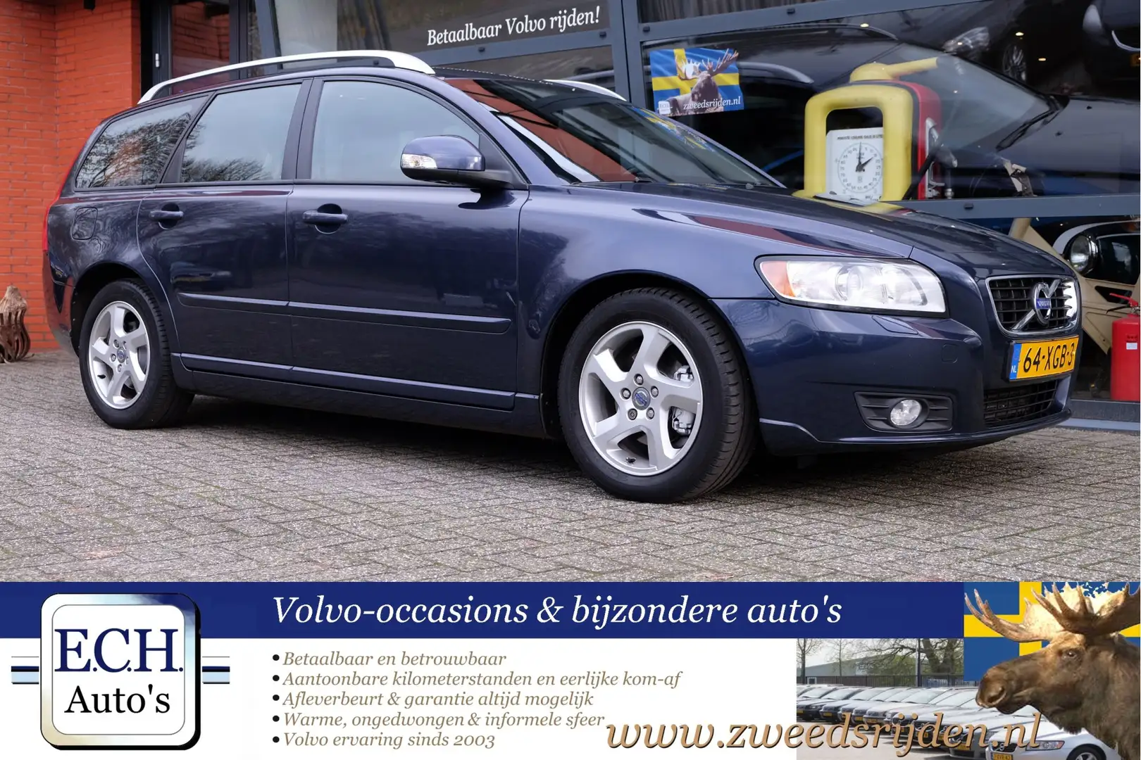 Volvo V50 D2 115 pk Limited Edition, Dealer onderhouden, Lee Blauw - 1