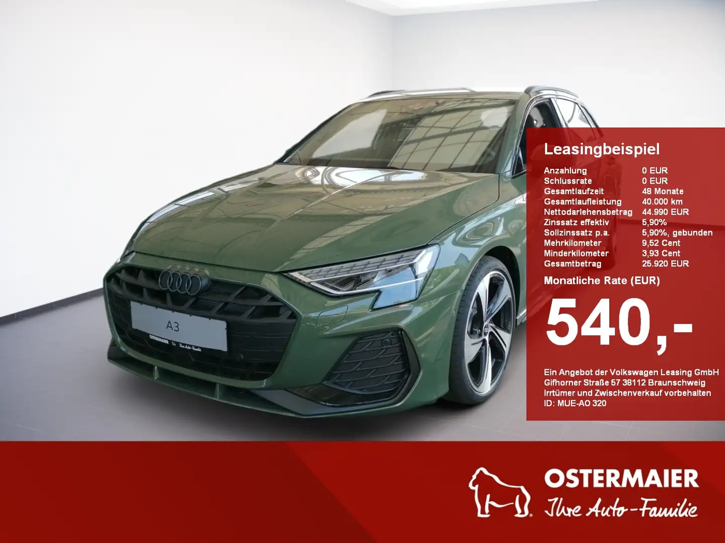 Audi A3 Sportback S Line 35TFSI 150PS S Tronic MATRIX.NAVI Grün - 1
