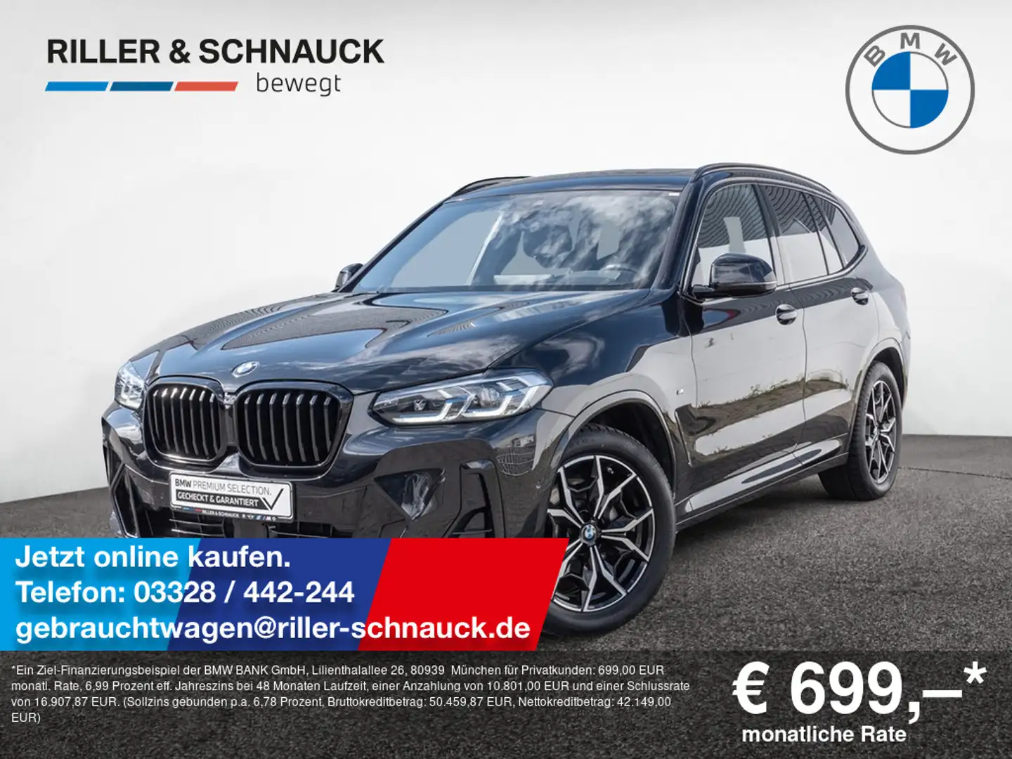 BMW X3 xDrive 30d M-Sport LASER+STANDHZG+AHK+PANO Schwarz - 1